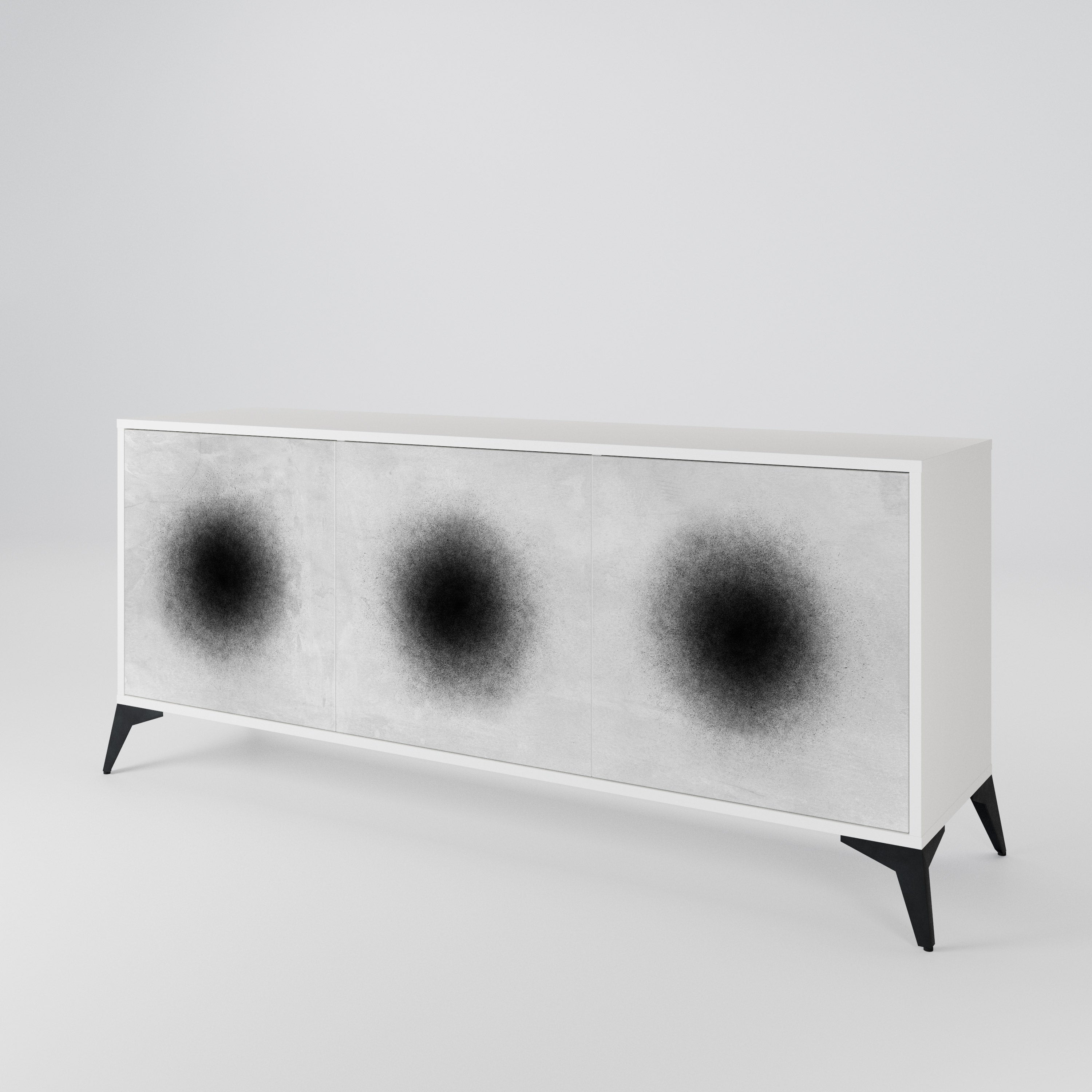BLACK HOLE Komoda 3-drzwiowa korpus Biały