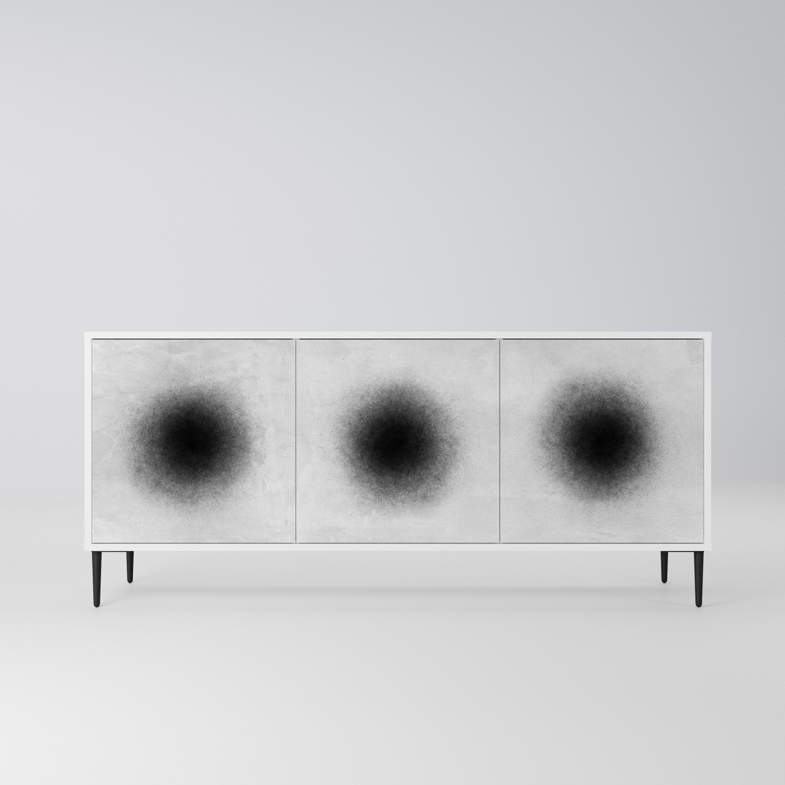 BLACK HOLE Komoda 3-drzwiowa korpus Biały
