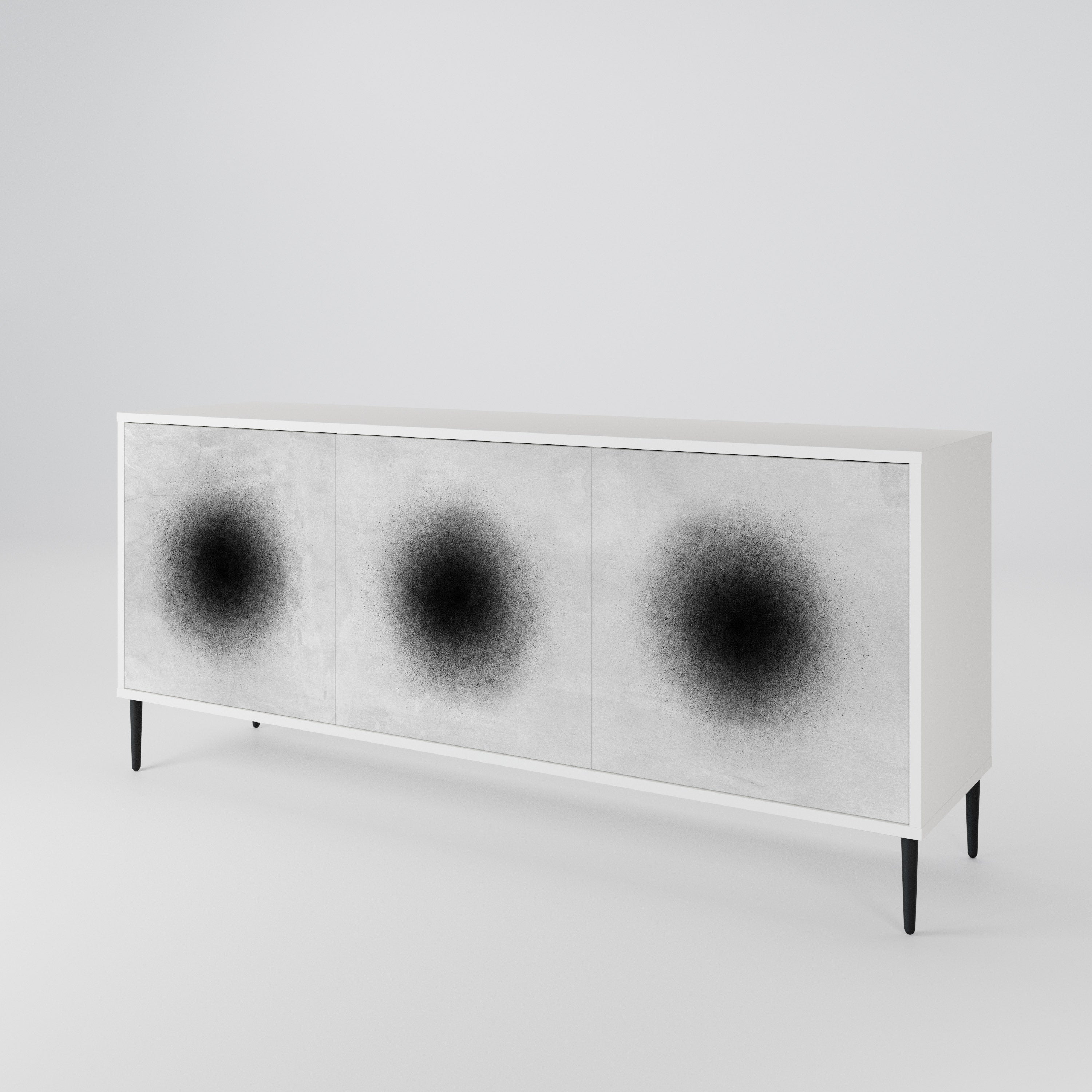 BLACK HOLE Komoda 3-drzwiowa korpus Biały