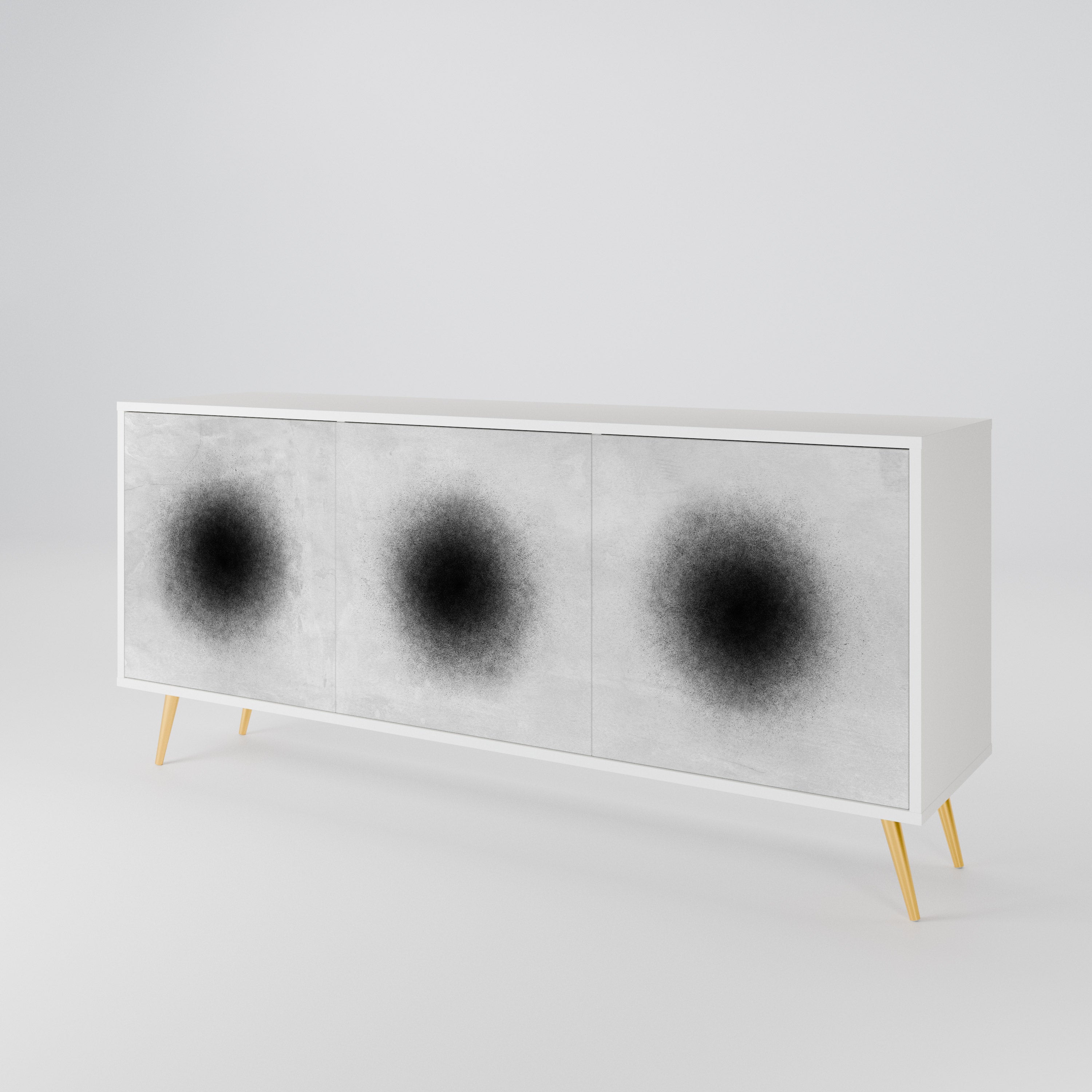 BLACK HOLE Komoda 3-drzwiowa korpus Biały