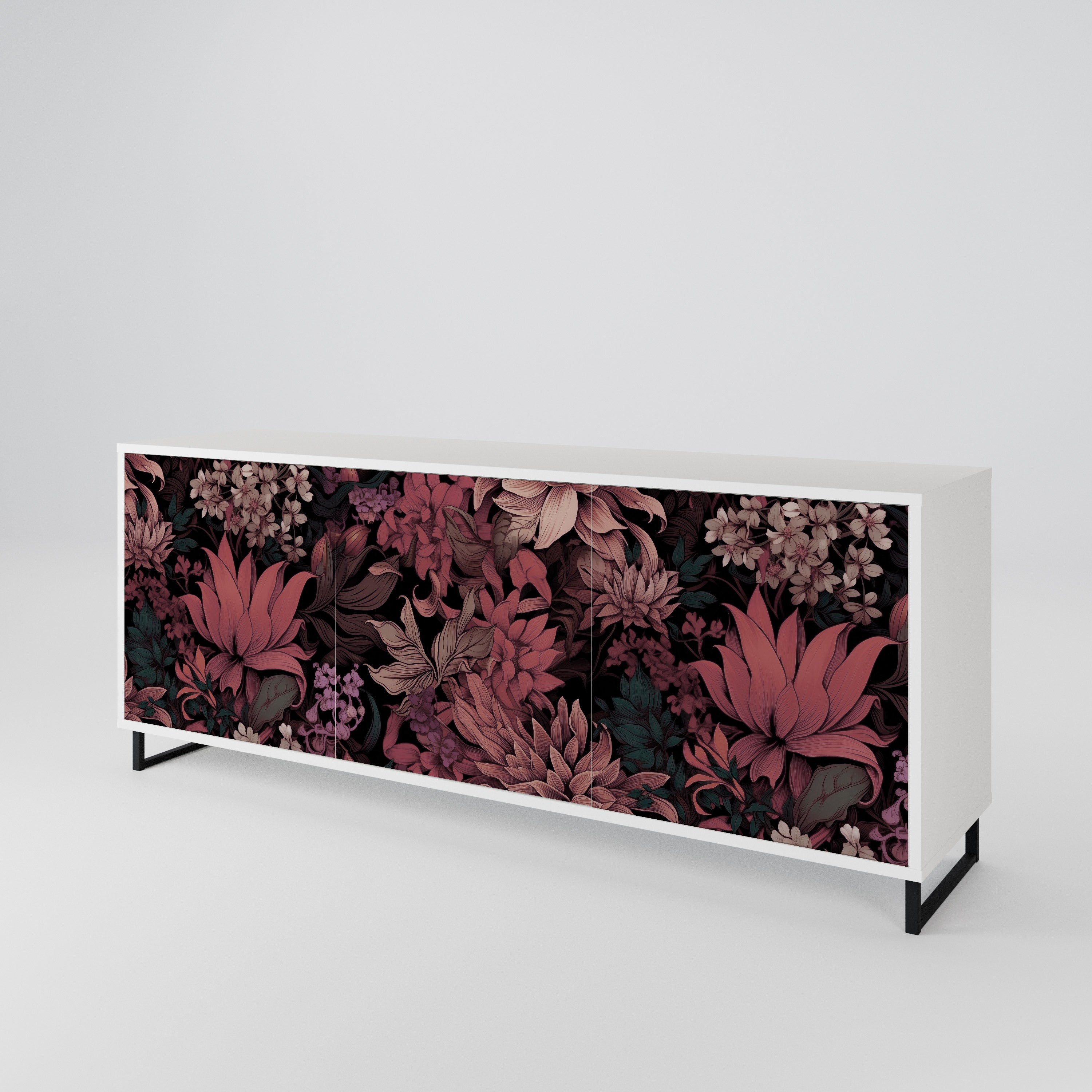 FLORAL WHISPER Komoda 3-drzwiowa korpus Biały