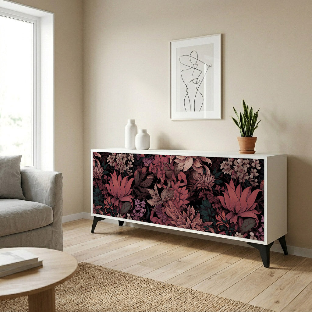 FLORAL WHISPER Komoda 3-drzwiowa korpus Biały