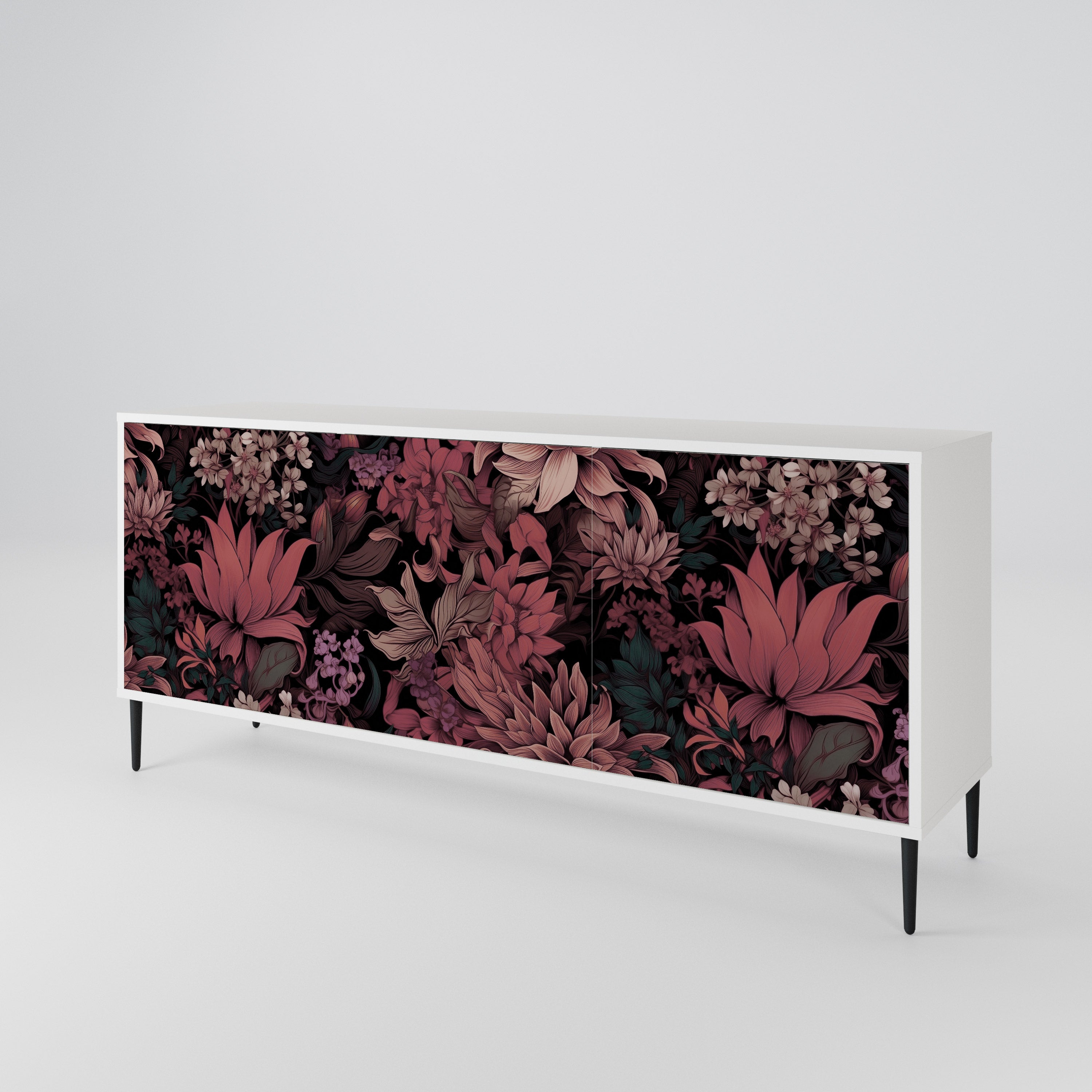 FLORAL WHISPER Komoda 3-drzwiowa korpus Biały