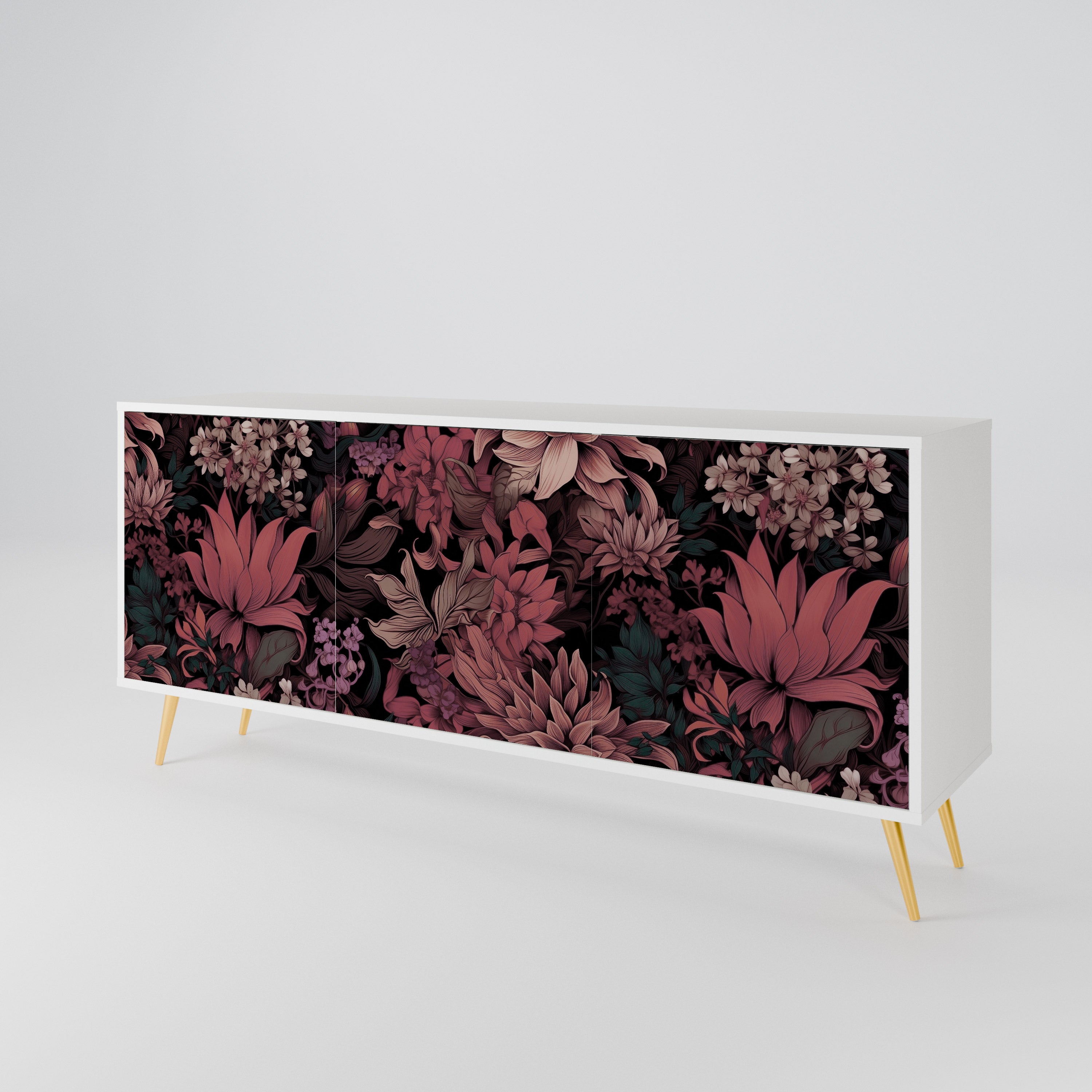 FLORAL WHISPER Komoda 3-drzwiowa korpus Biały