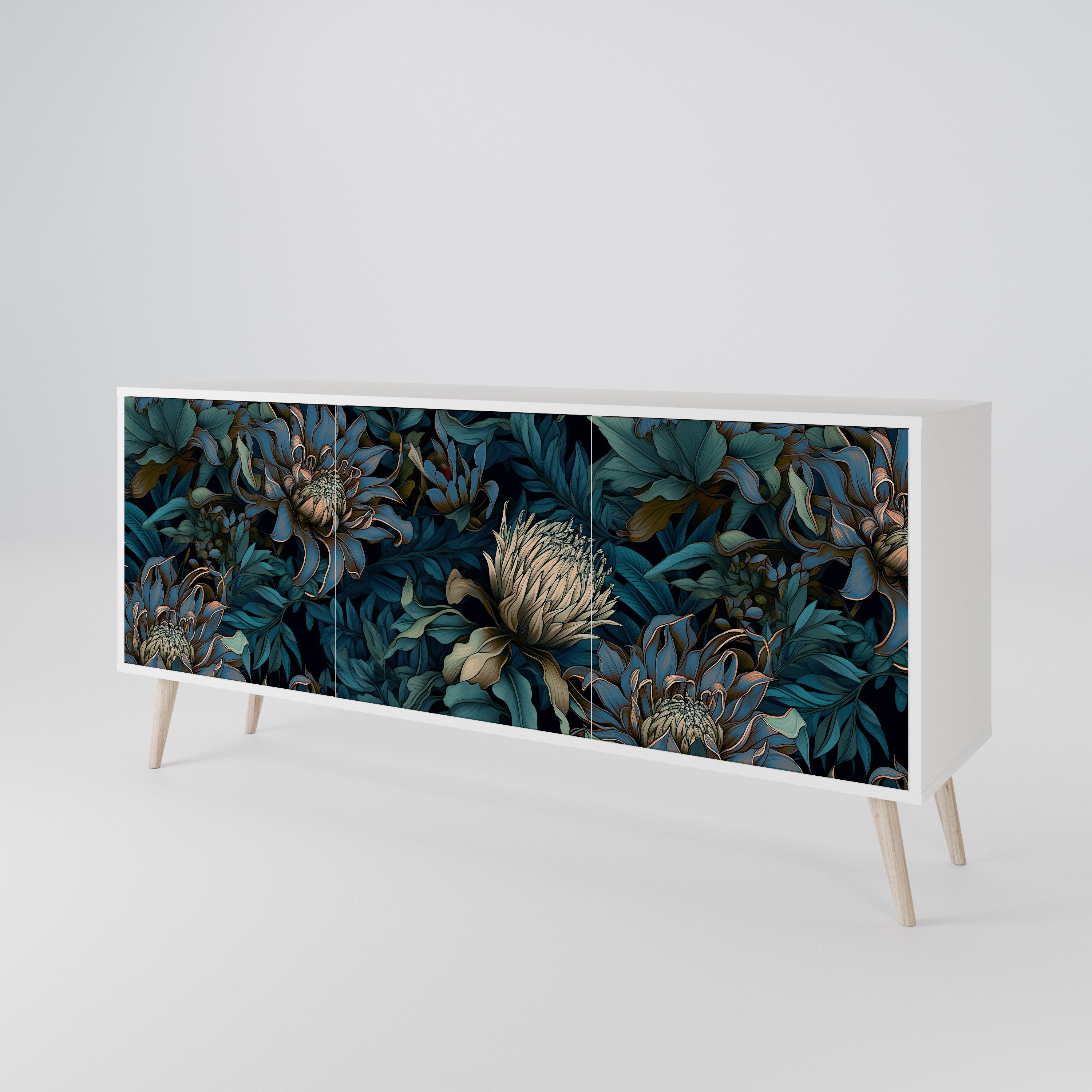TWILIGHT BLOOM Komoda 3-drzwiowa korpus Biały
