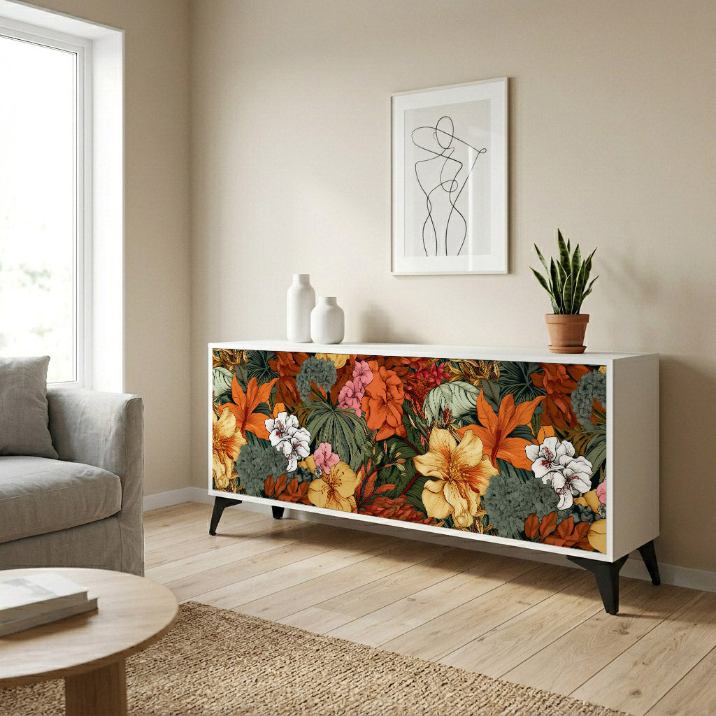 RADIANT FLORA Komoda 3-drzwiowa korpus Biały