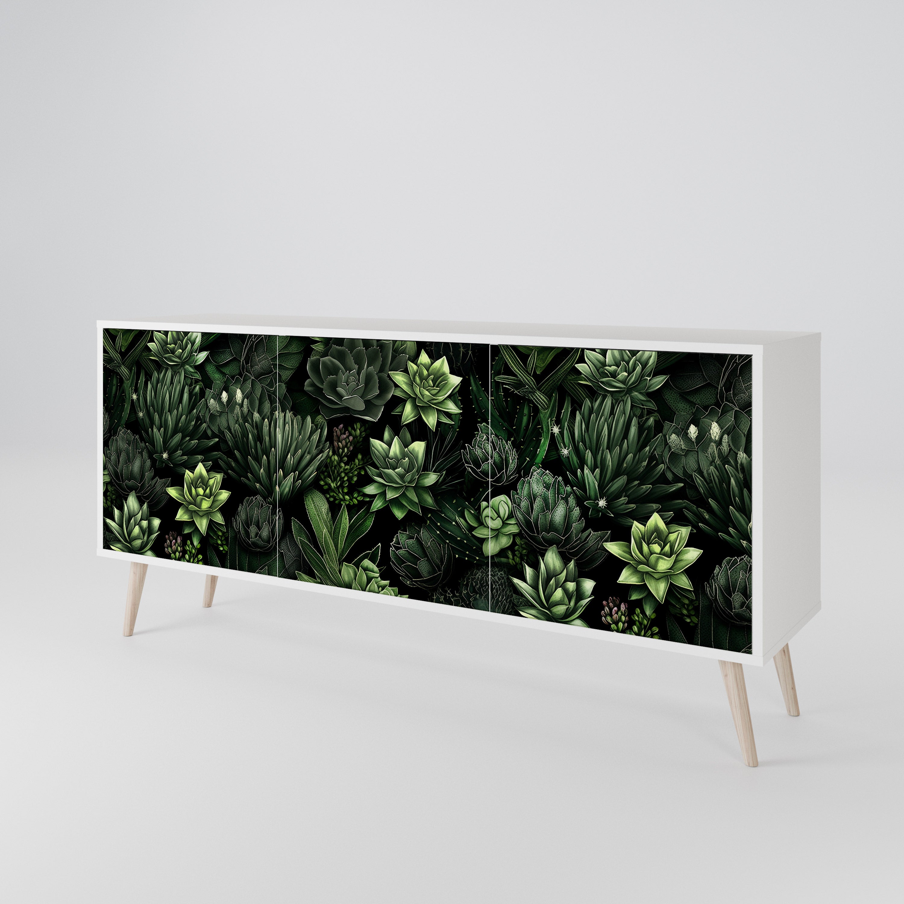 SUCCULENT JUNGLE Komoda 3-drzwiowa korpus Biały