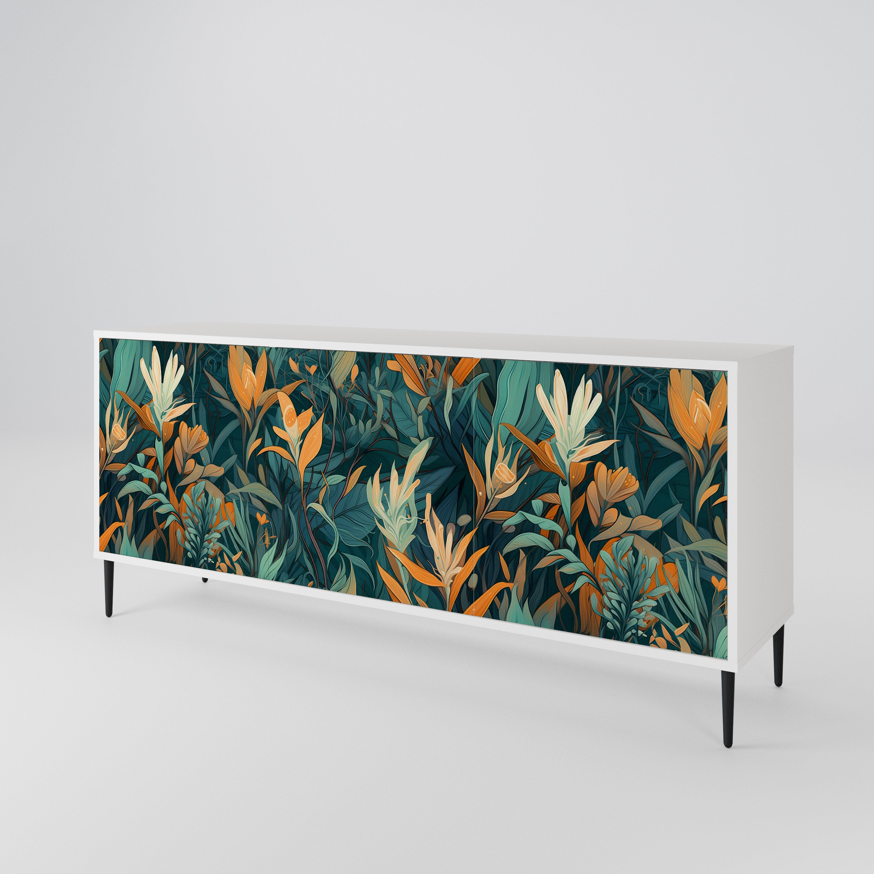 FLORAL SERENITY Komoda 3-drzwiowa korpus Biały
