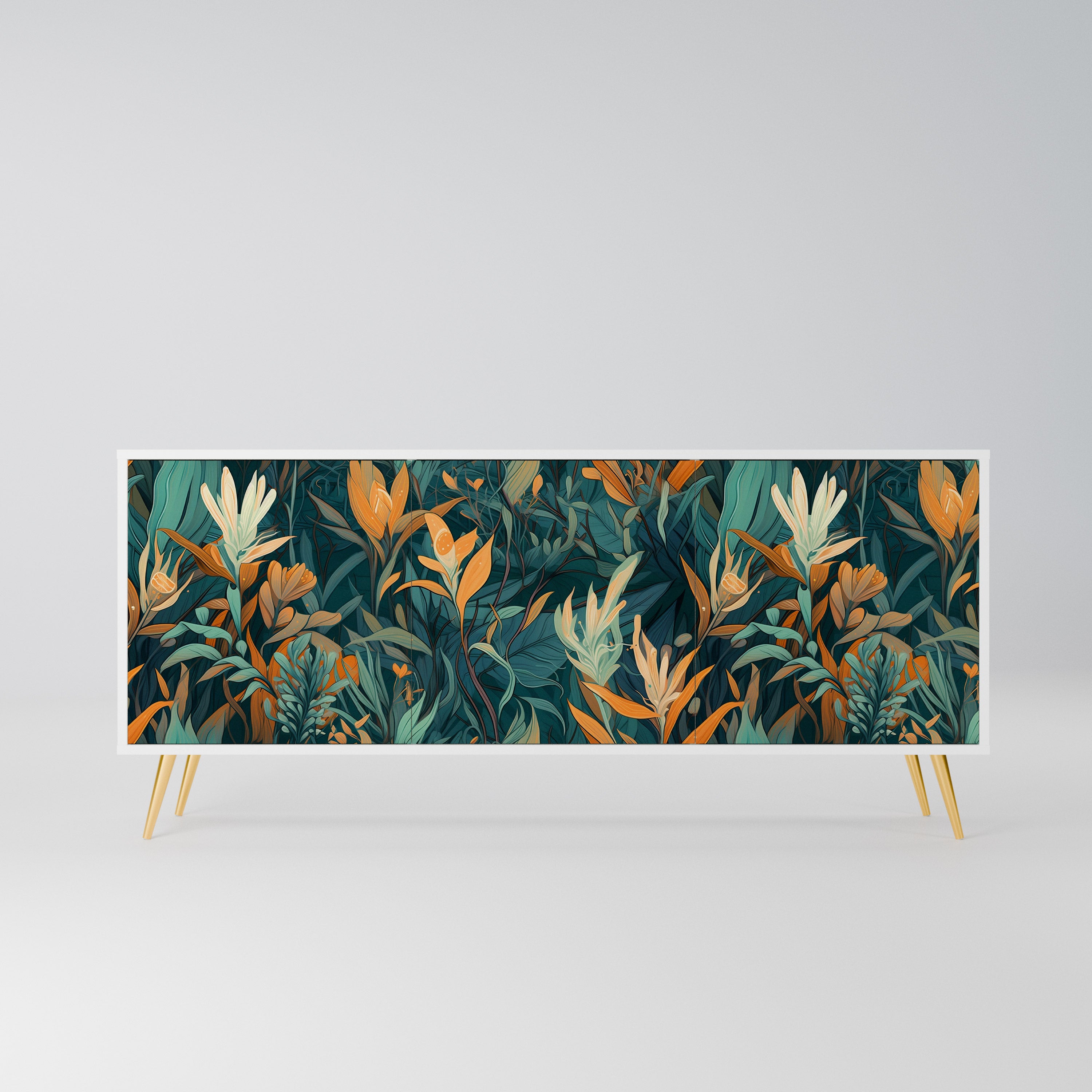 FLORAL SERENITY Komoda 3-drzwiowa korpus Biały