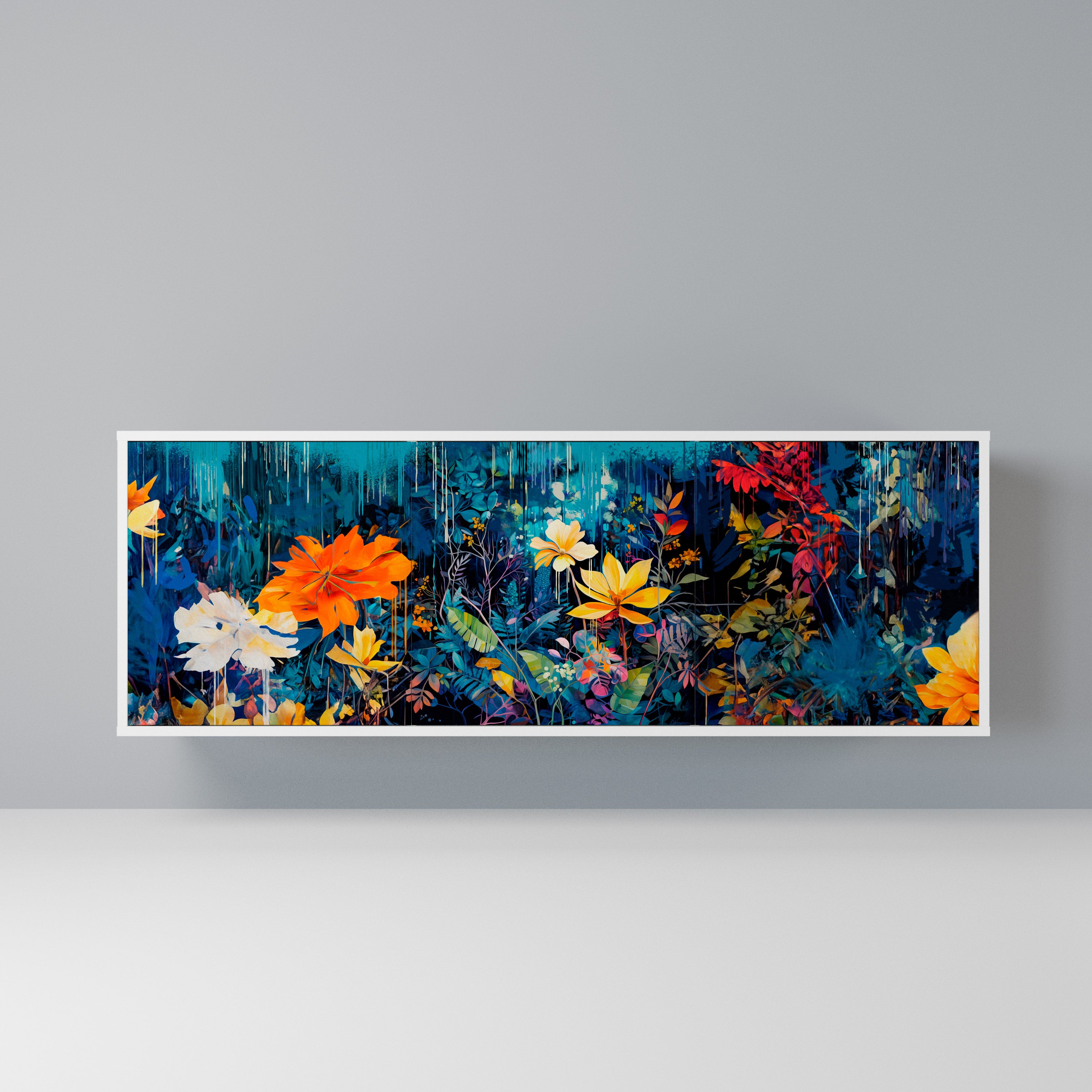 MIDNIGHT BLOSSOM Komoda 3-drzwiowa korpus Biały