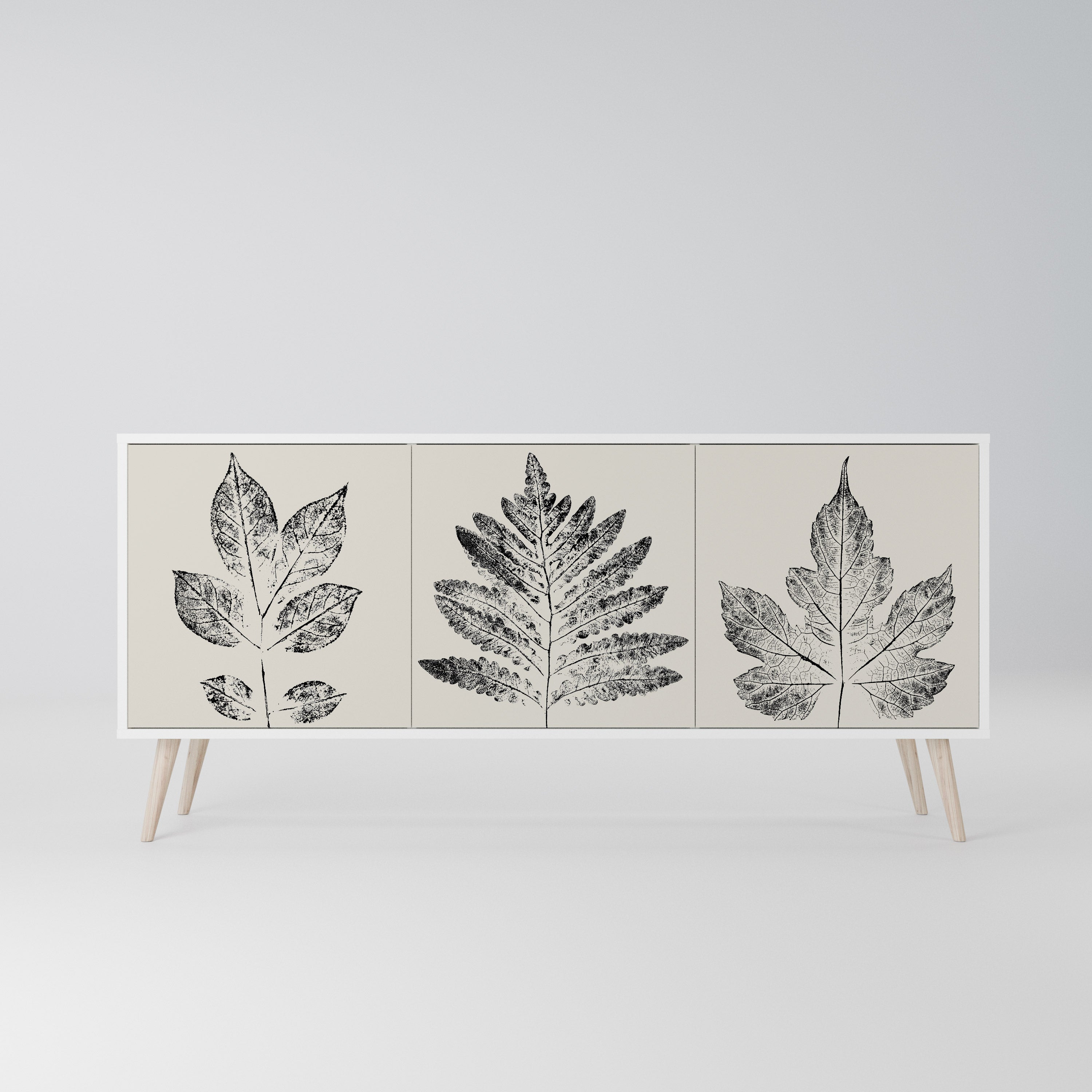 LEAFY STAMPS Komoda 3-drzwiowa korpus Biały