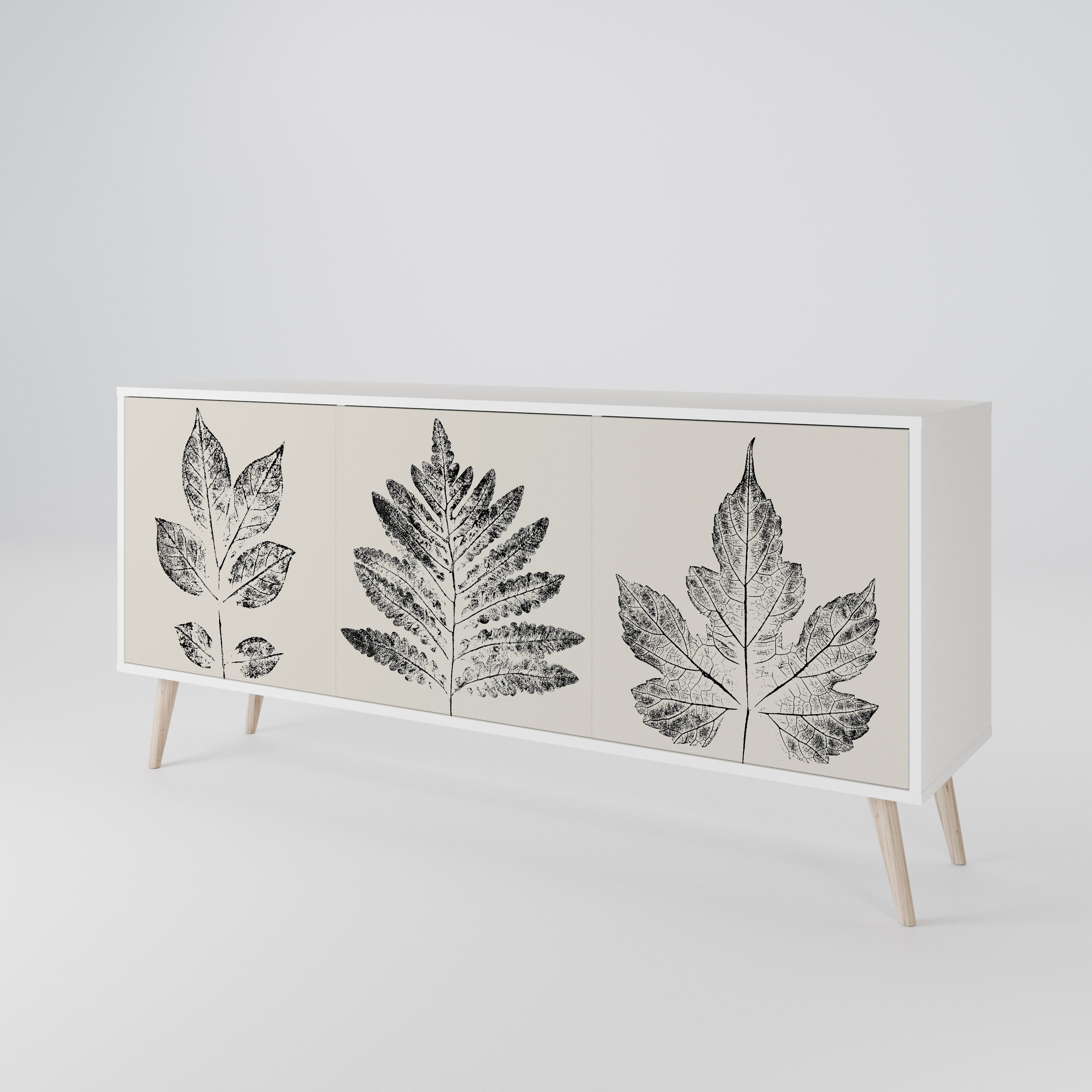 LEAFY STAMPS Komoda 3-drzwiowa korpus Biały