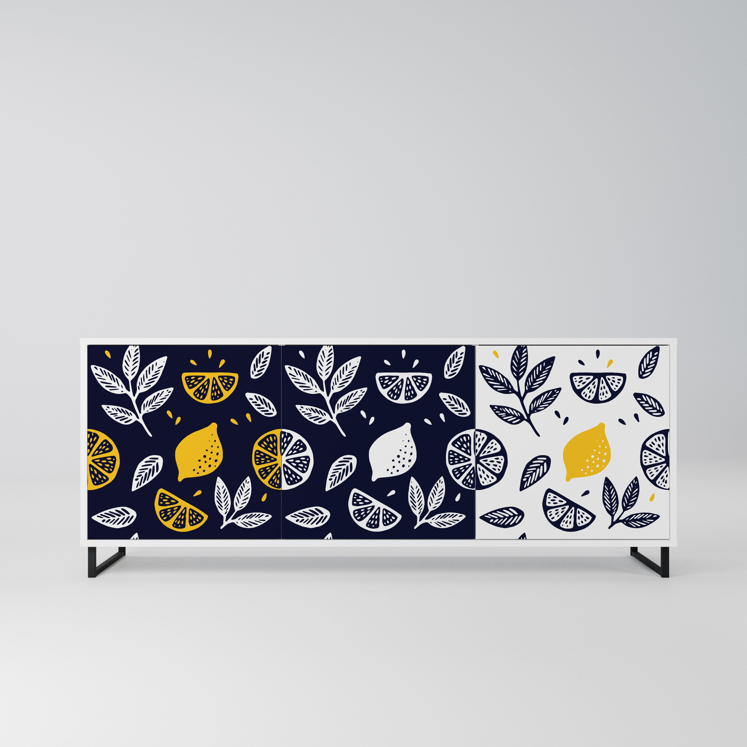 CITRUS BLACK AND WHITE Komoda 3-drzwiowa korpus Biały