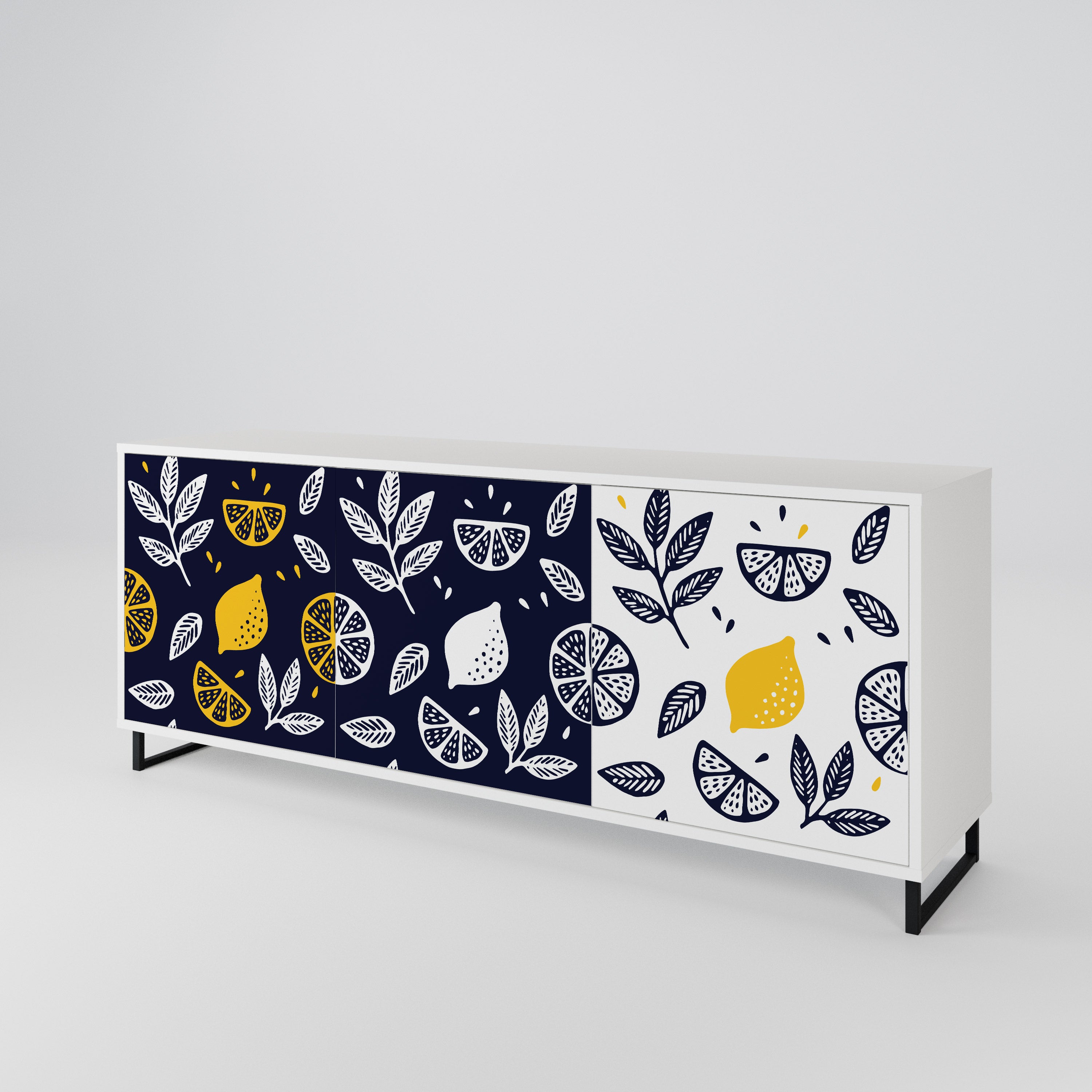 CITRUS BLACK AND WHITE Komoda 3-drzwiowa korpus Biały
