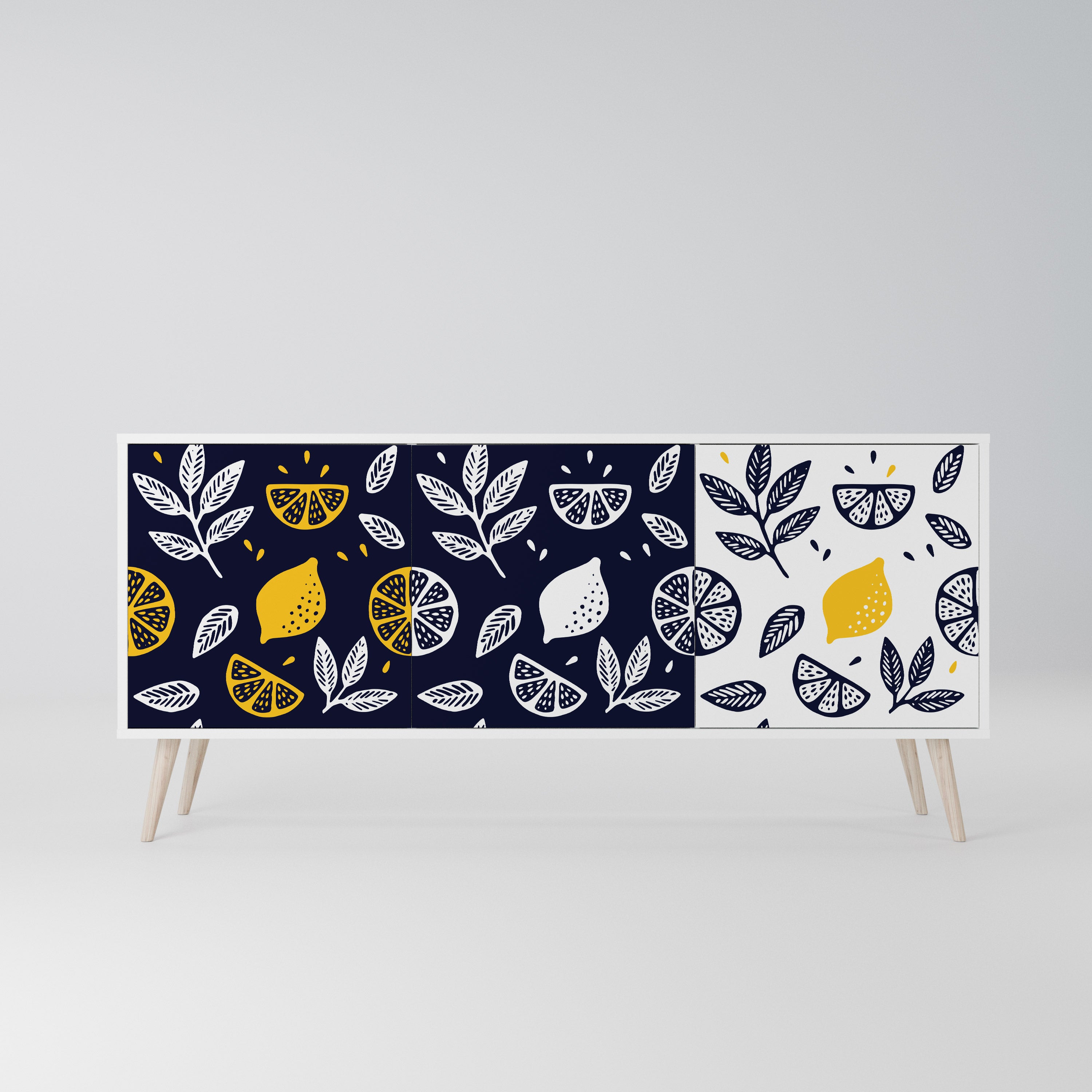 CITRUS BLACK AND WHITE Komoda 3-drzwiowa korpus Biały
