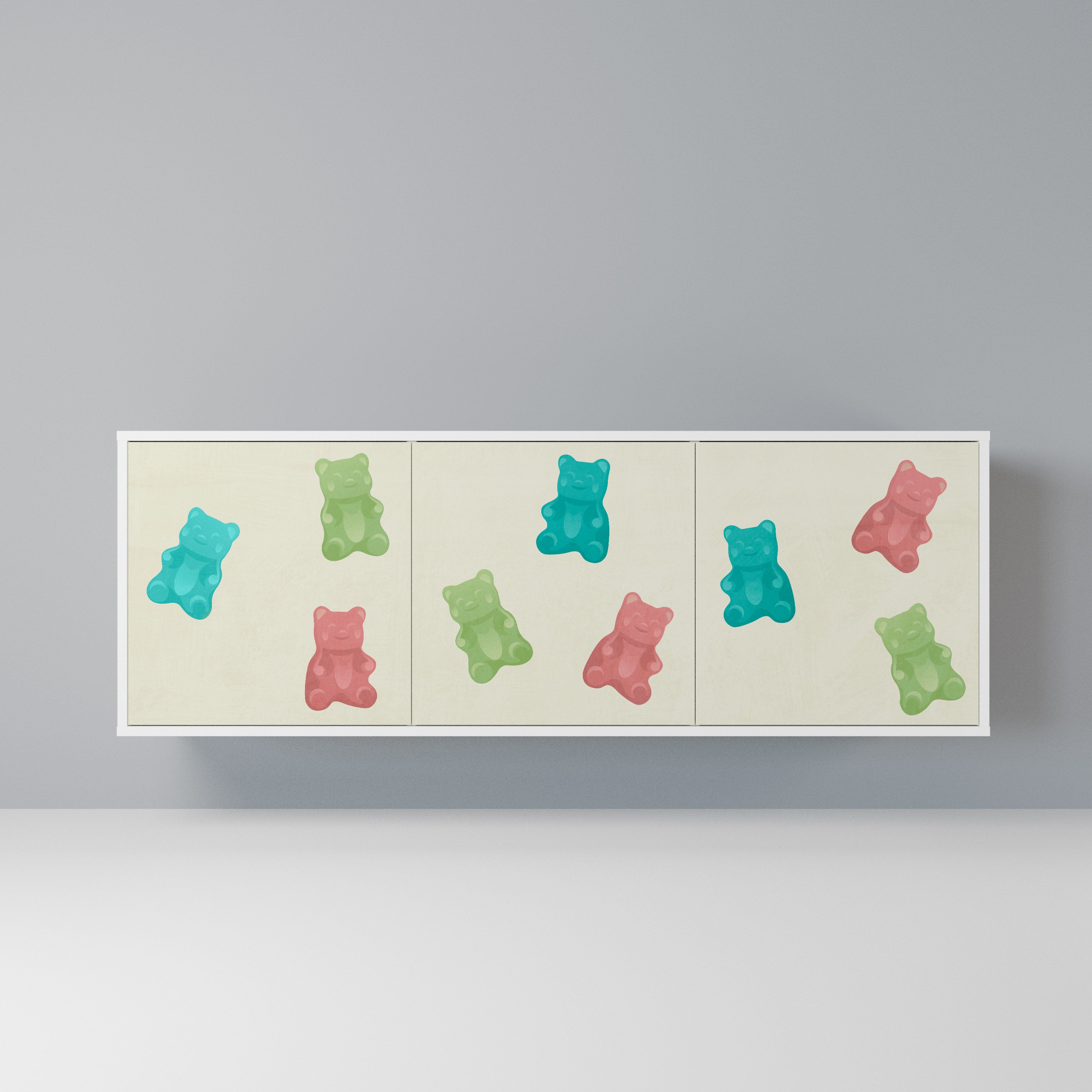 GUMMY BEARS Komoda 3-drzwiowa korpus Biały
