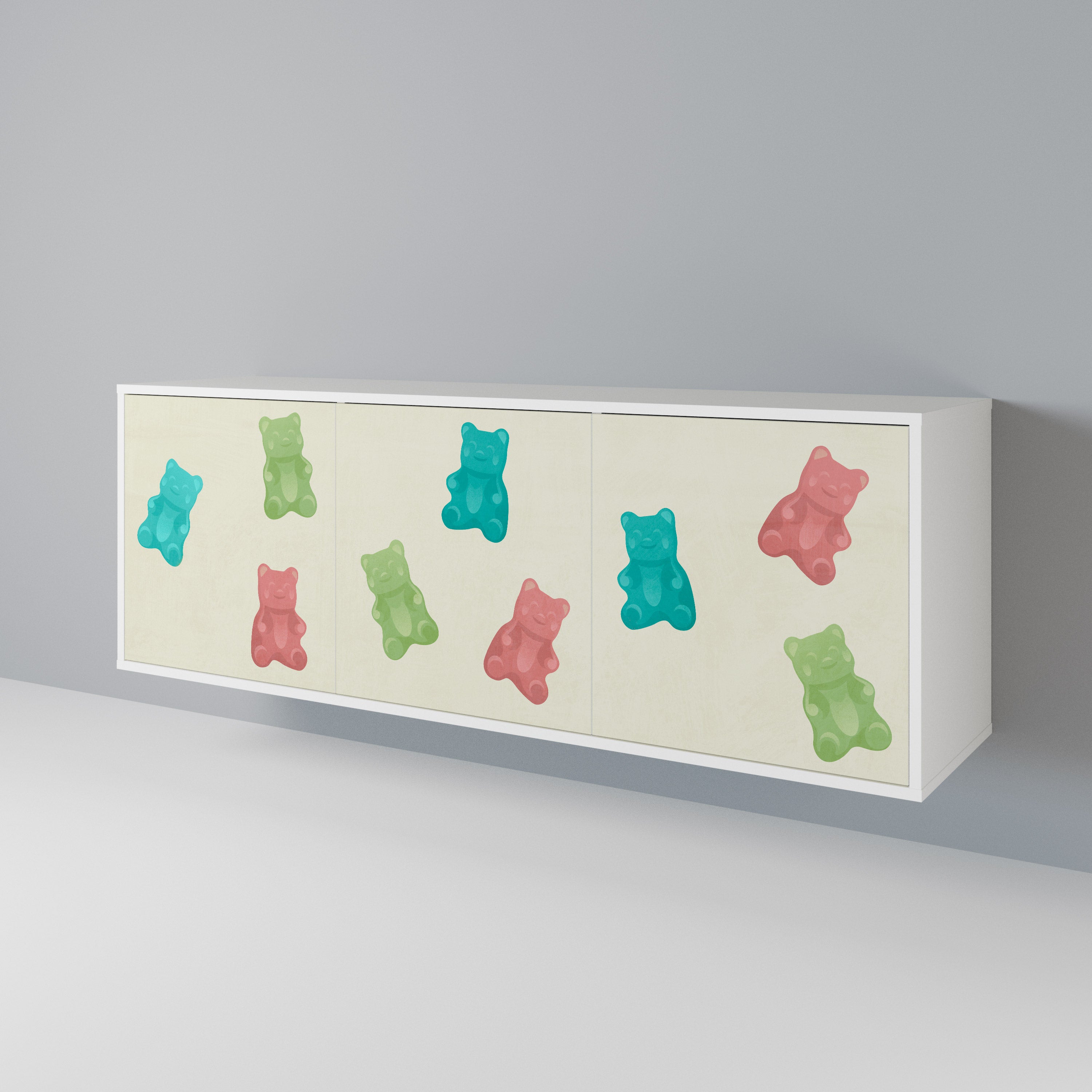 GUMMY BEARS Komoda 3-drzwiowa korpus Biały
