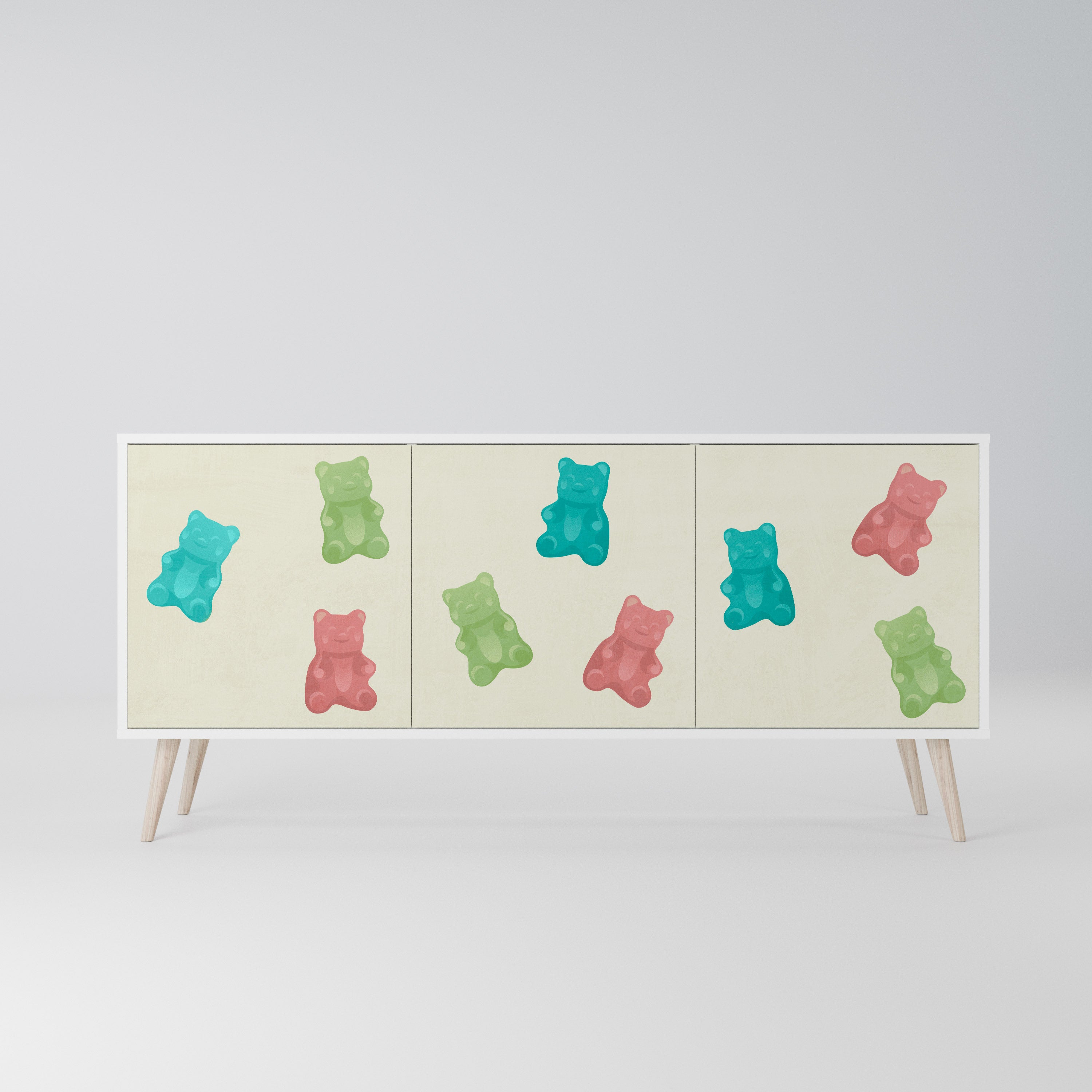 GUMMY BEARS Komoda 3-drzwiowa korpus Biały