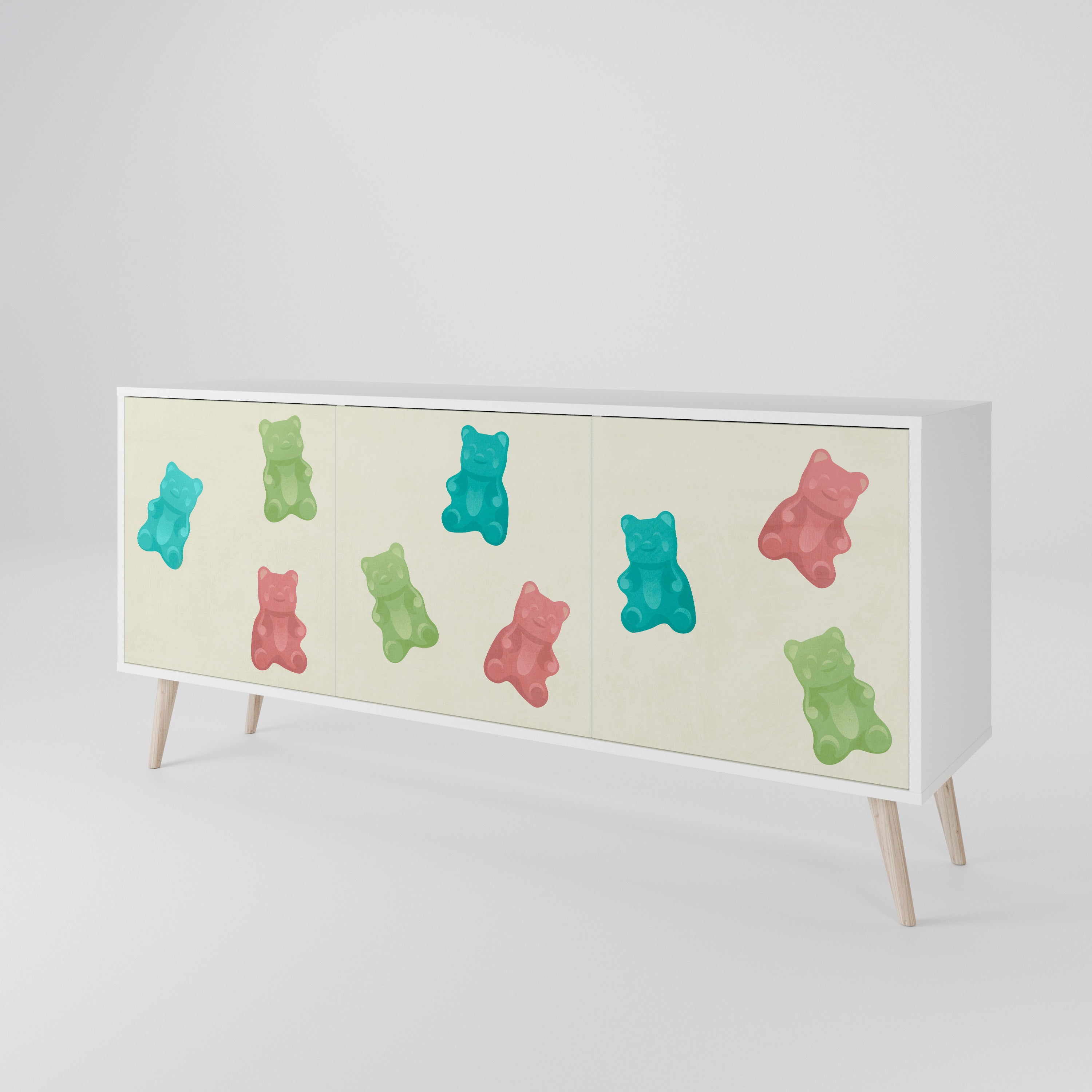 GUMMY BEARS Komoda 3-drzwiowa korpus Biały