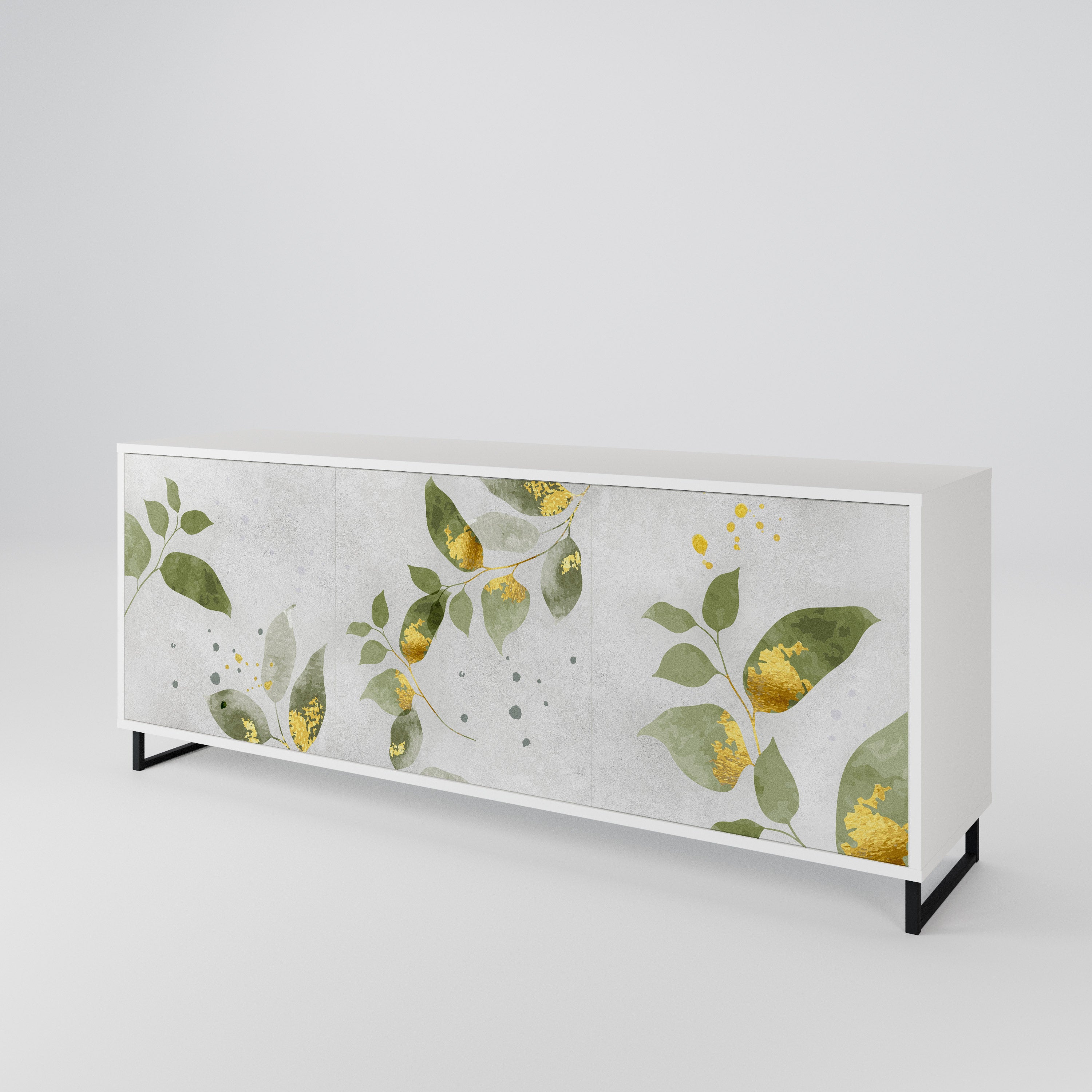 ELEGANT BOTANICS Komoda 3-drzwiowa korpus Biały