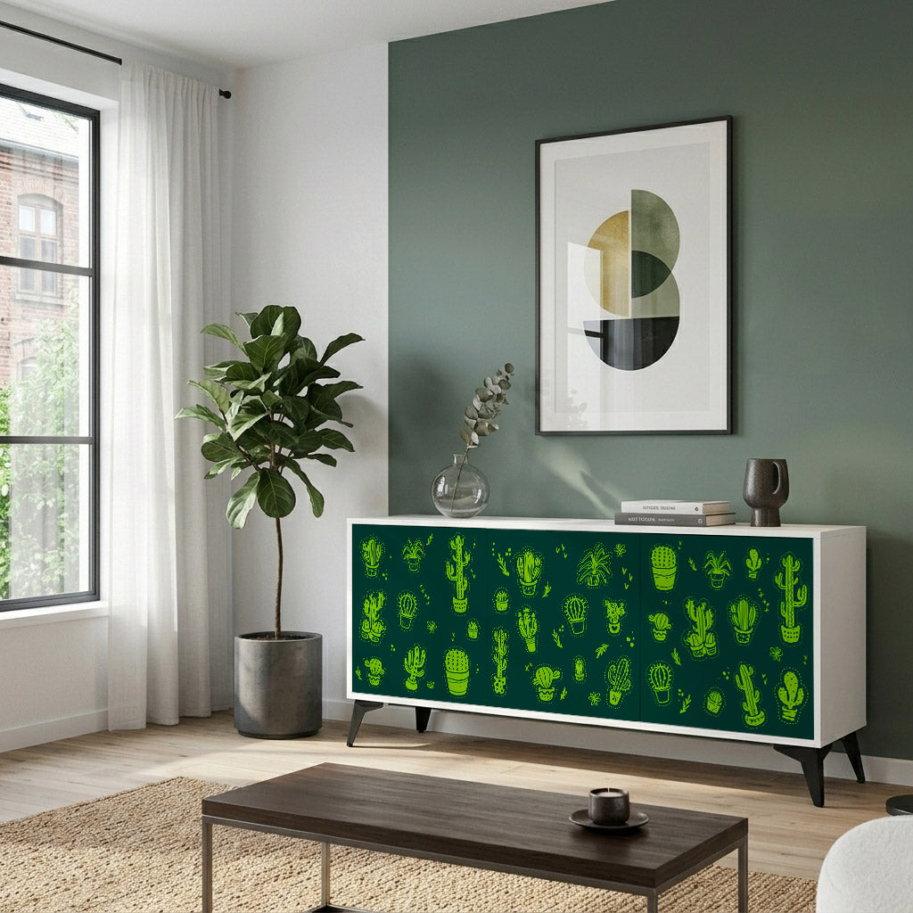 DESERT GREEN Komoda 3-drzwiowa korpus Biały