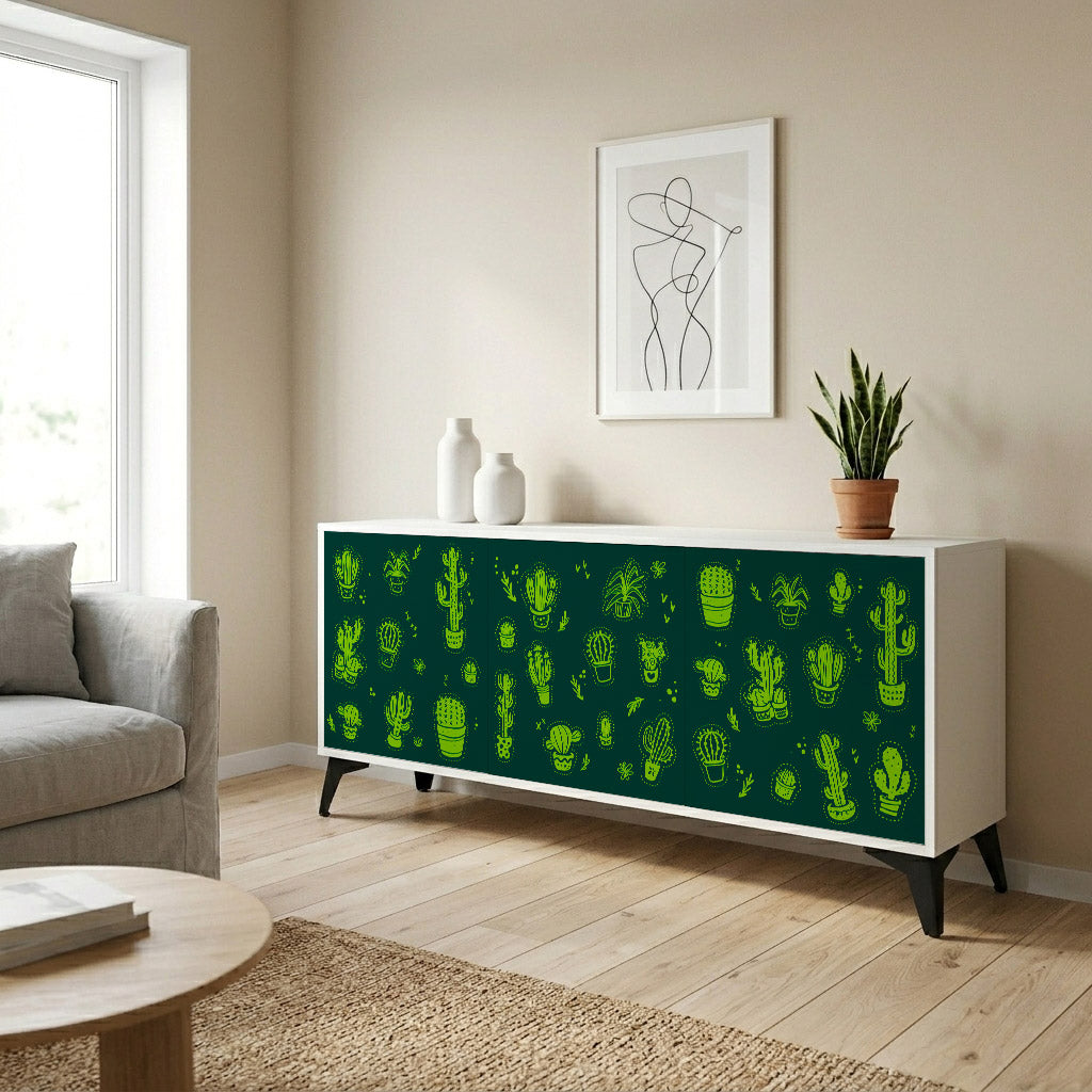 DESERT GREEN Komoda 3-drzwiowa korpus Biały