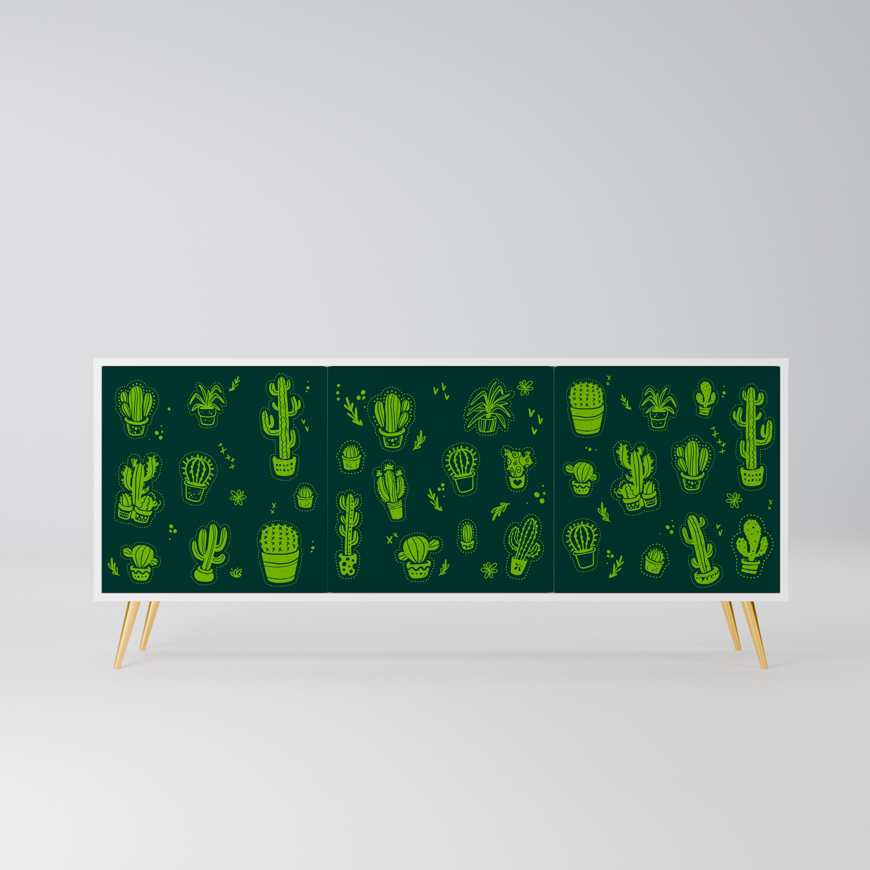 DESERT GREEN Komoda 3-drzwiowa korpus Biały