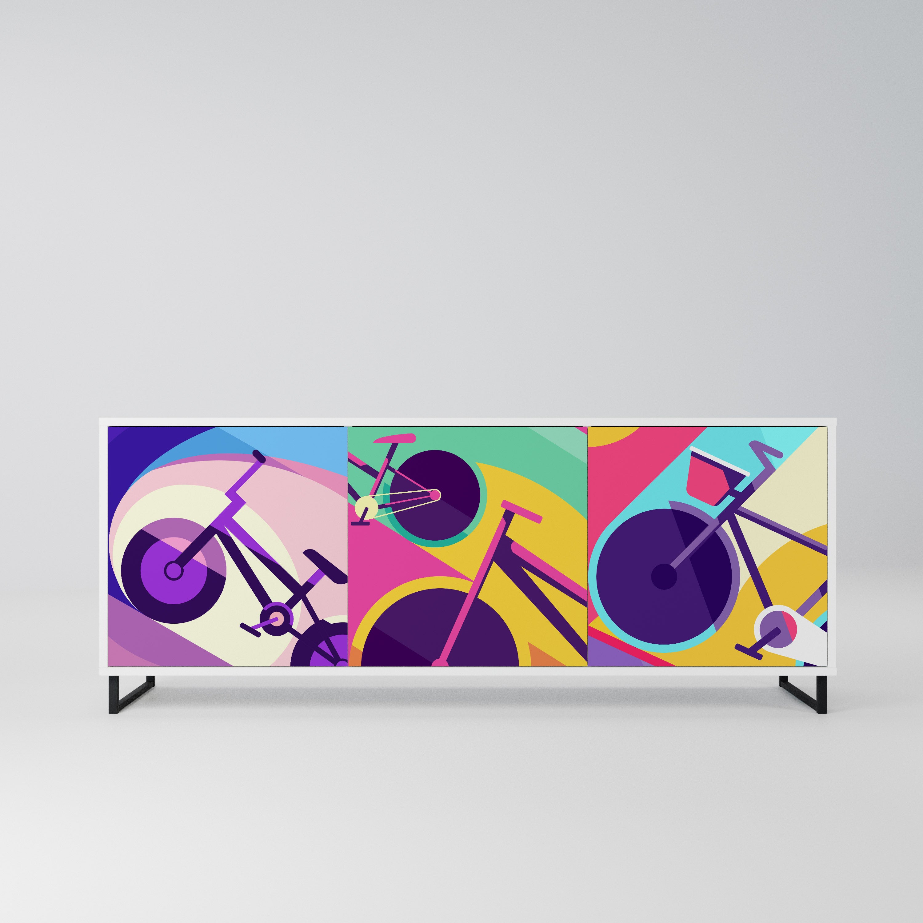 BIKE DREAMS Komoda 3-drzwiowa korpus Biały