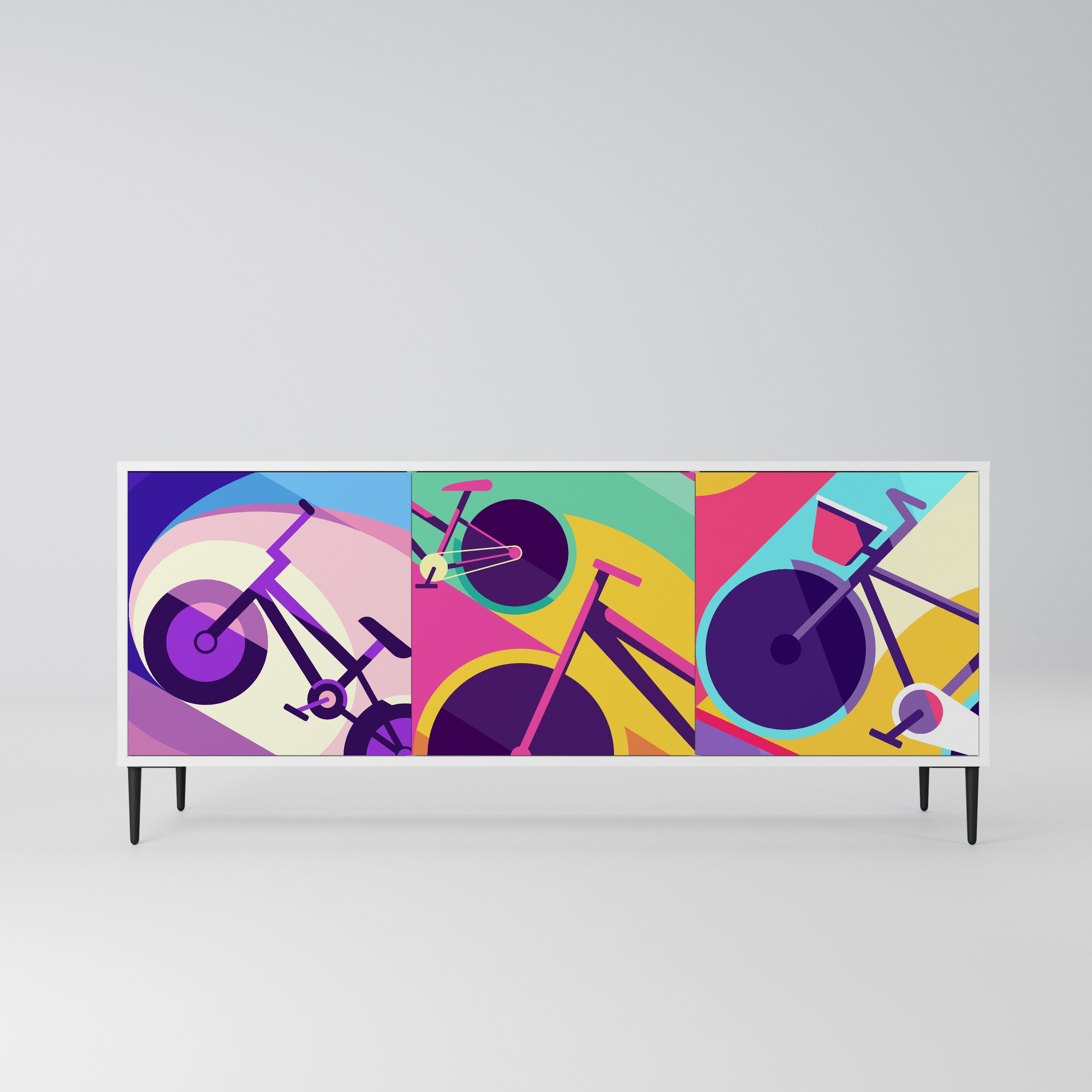 BIKE DREAMS Komoda 3-drzwiowa korpus Biały