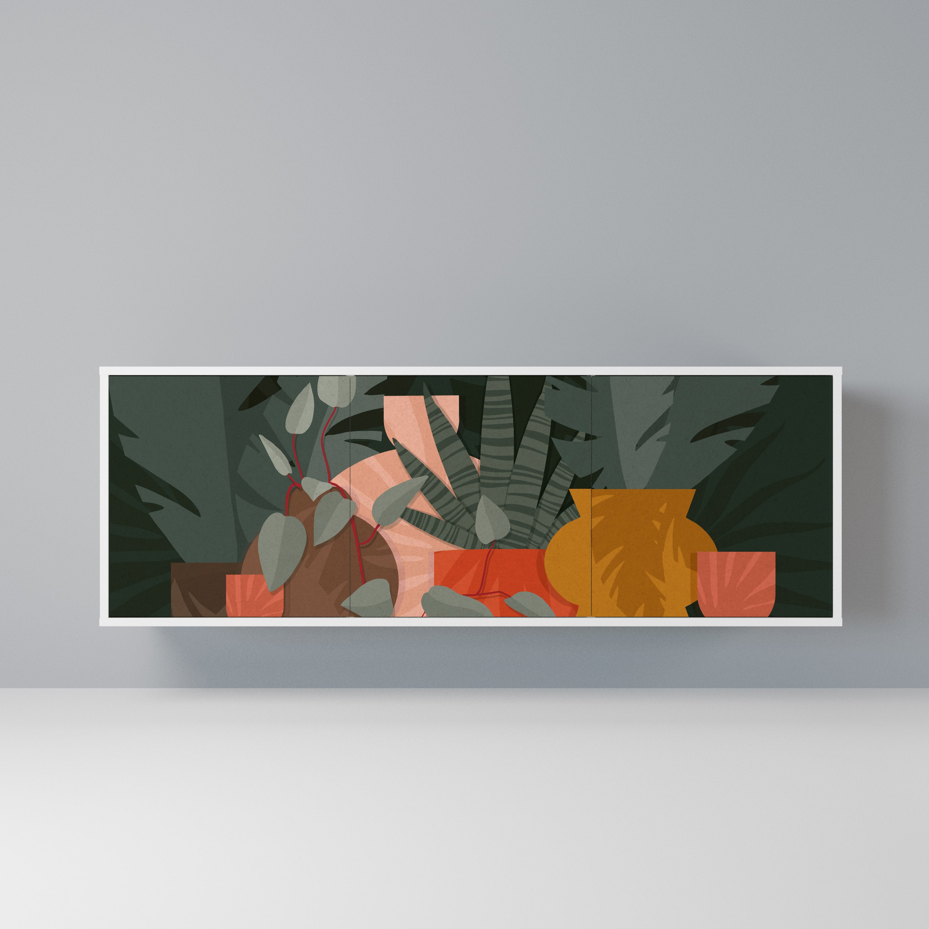 TROPICAL COMPOSITION Komoda 3-drzwiowa korpus Biały