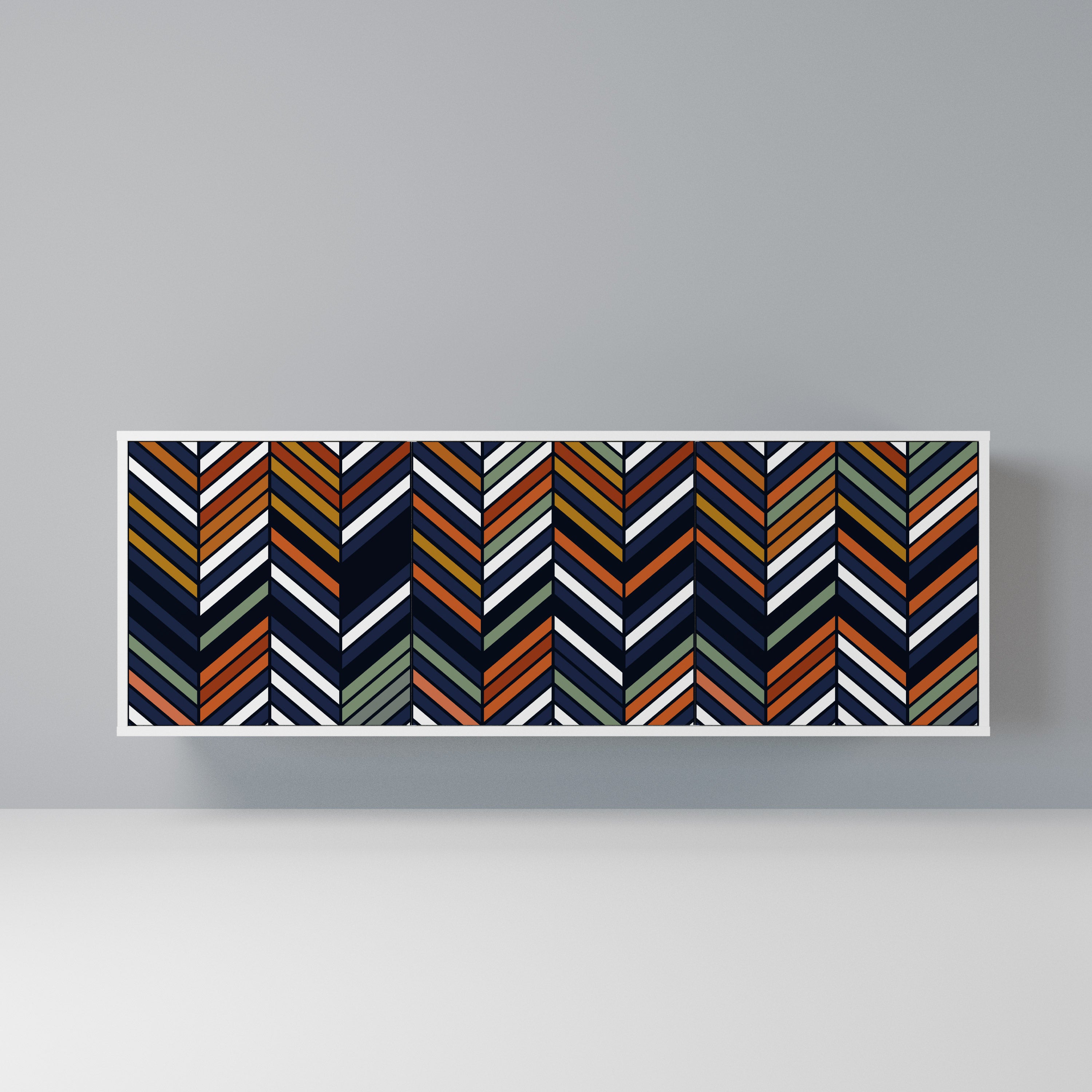 VIBRANT PATCHWORK Komoda 3-drzwiowa korpus Biały