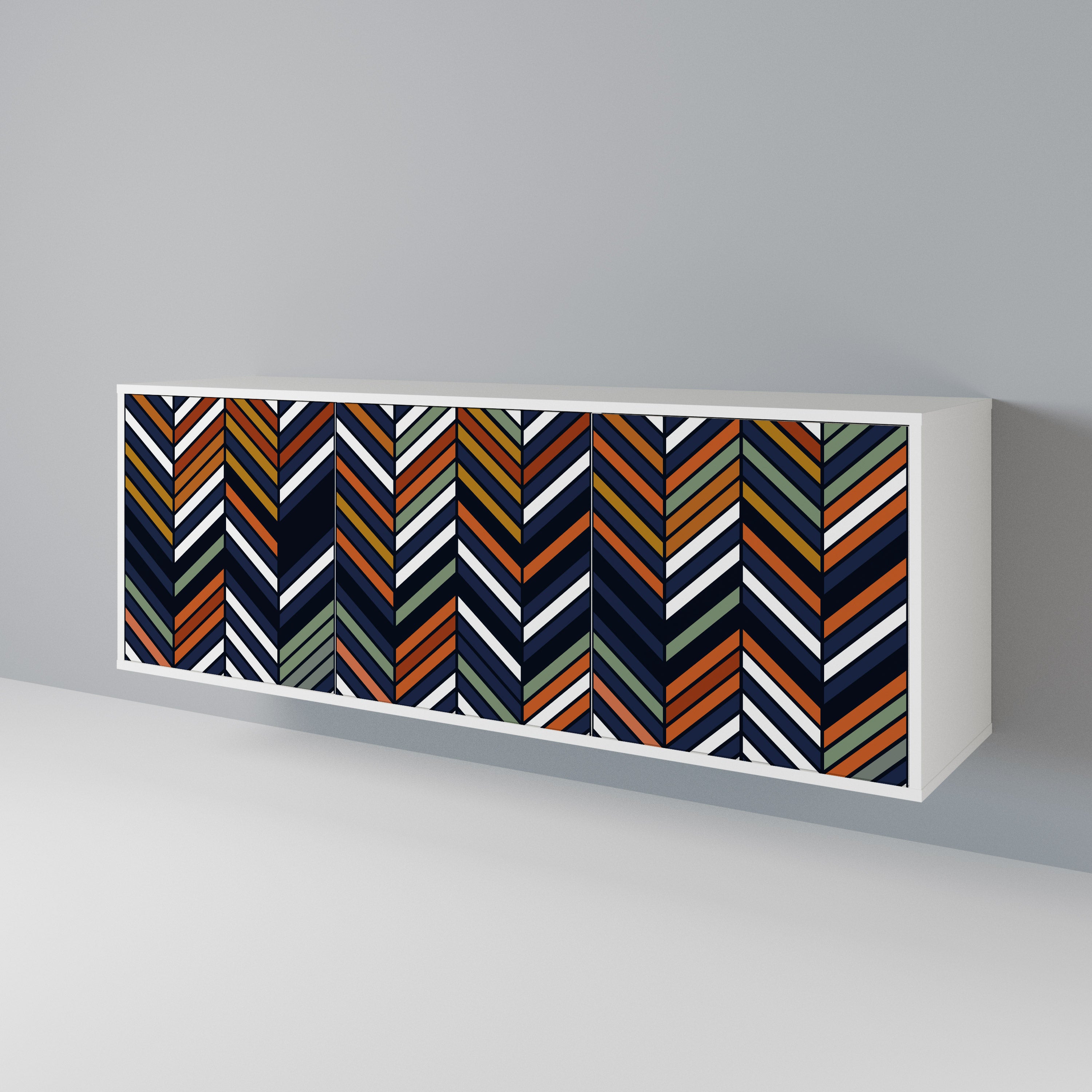 VIBRANT PATCHWORK Komoda 3-drzwiowa korpus Biały