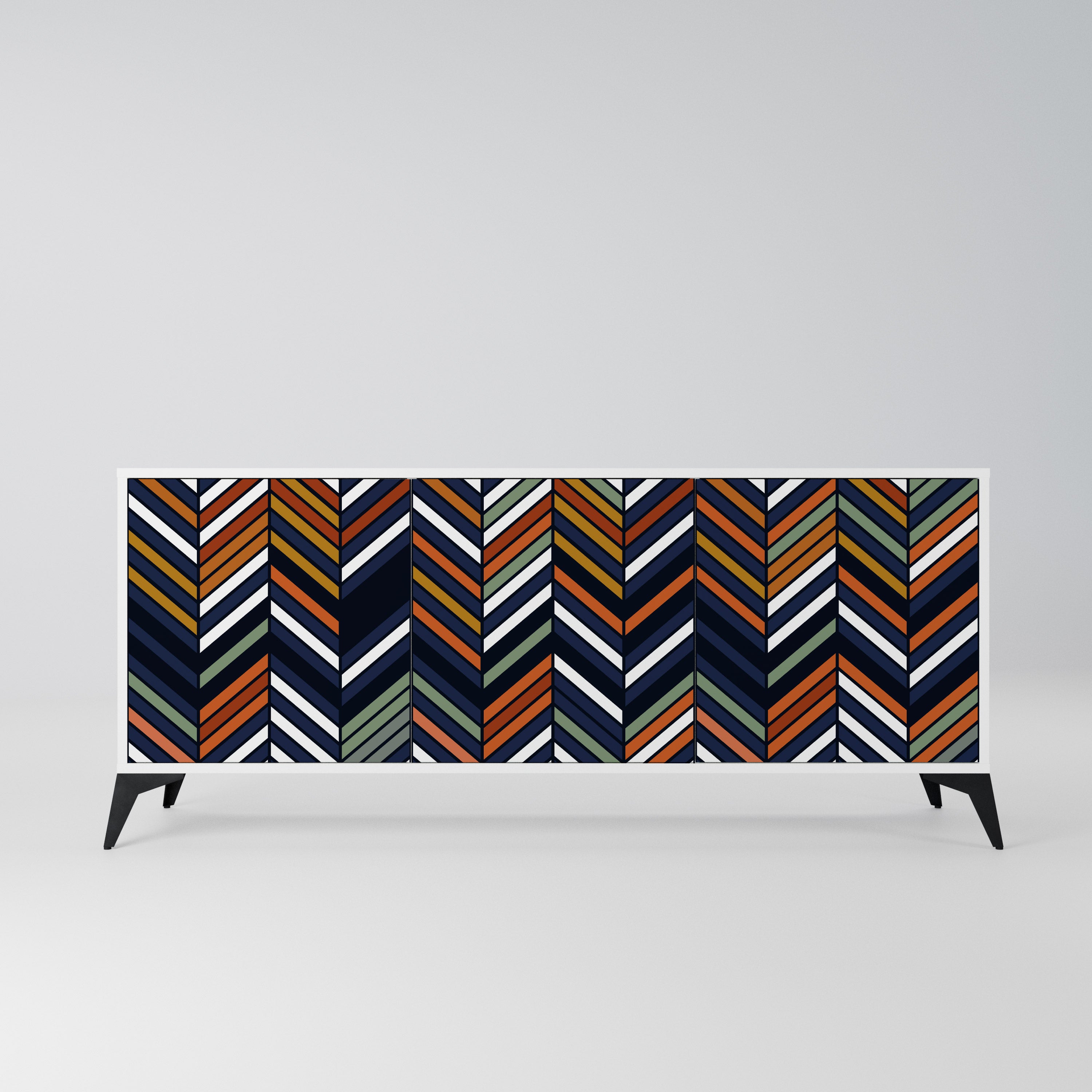VIBRANT PATCHWORK Komoda 3-drzwiowa korpus Biały