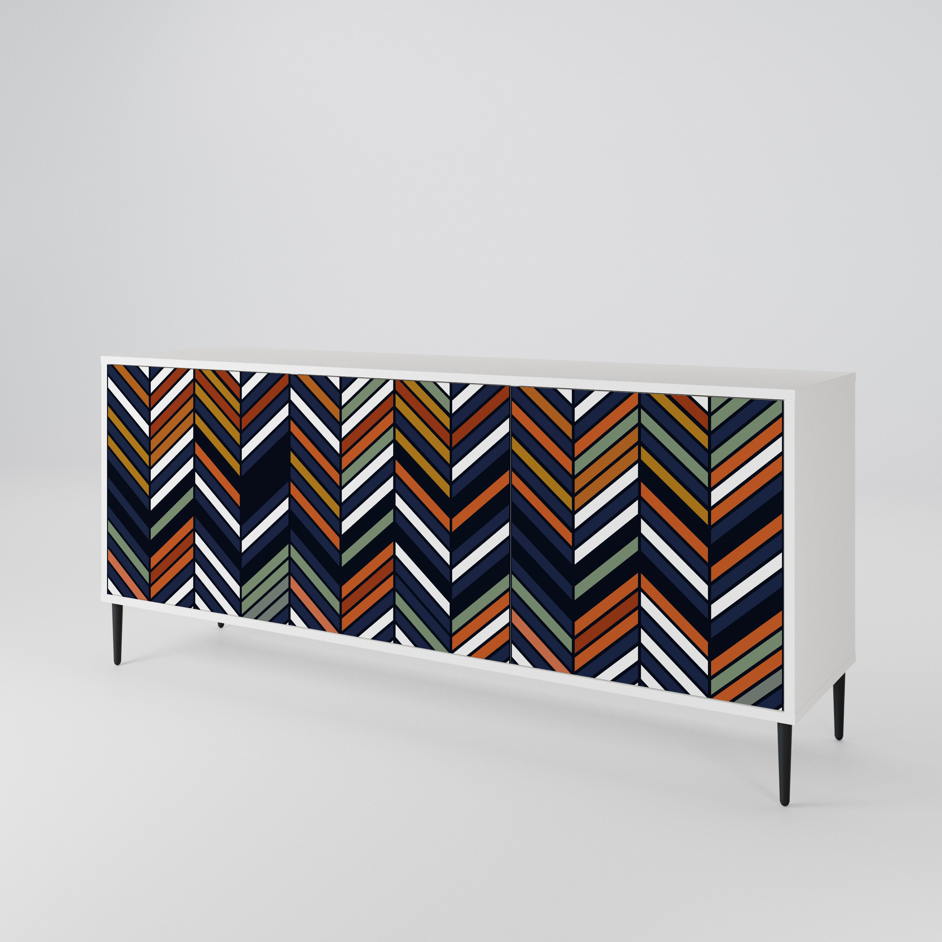 VIBRANT PATCHWORK Komoda 3-drzwiowa korpus Biały