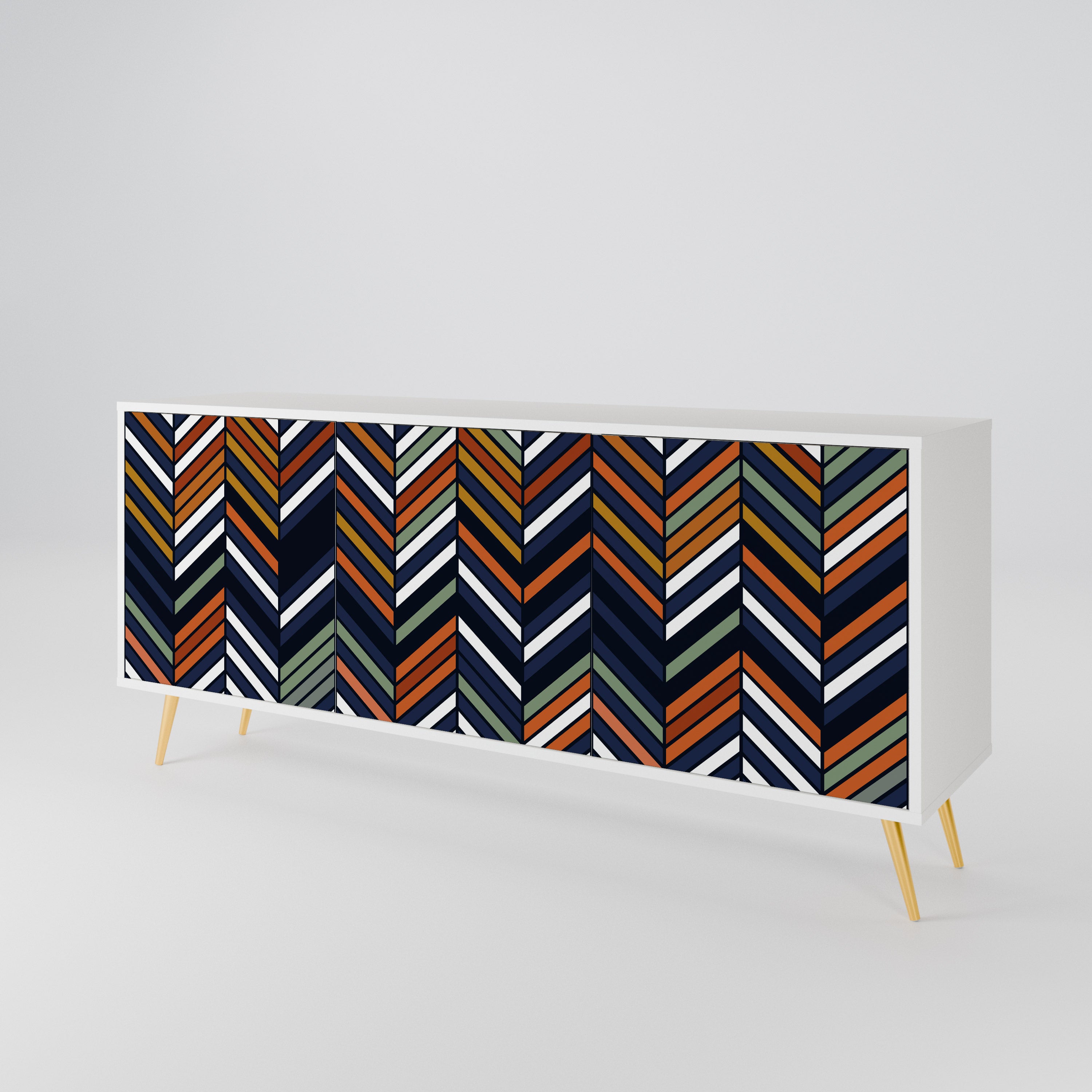 VIBRANT PATCHWORK Komoda 3-drzwiowa korpus Biały
