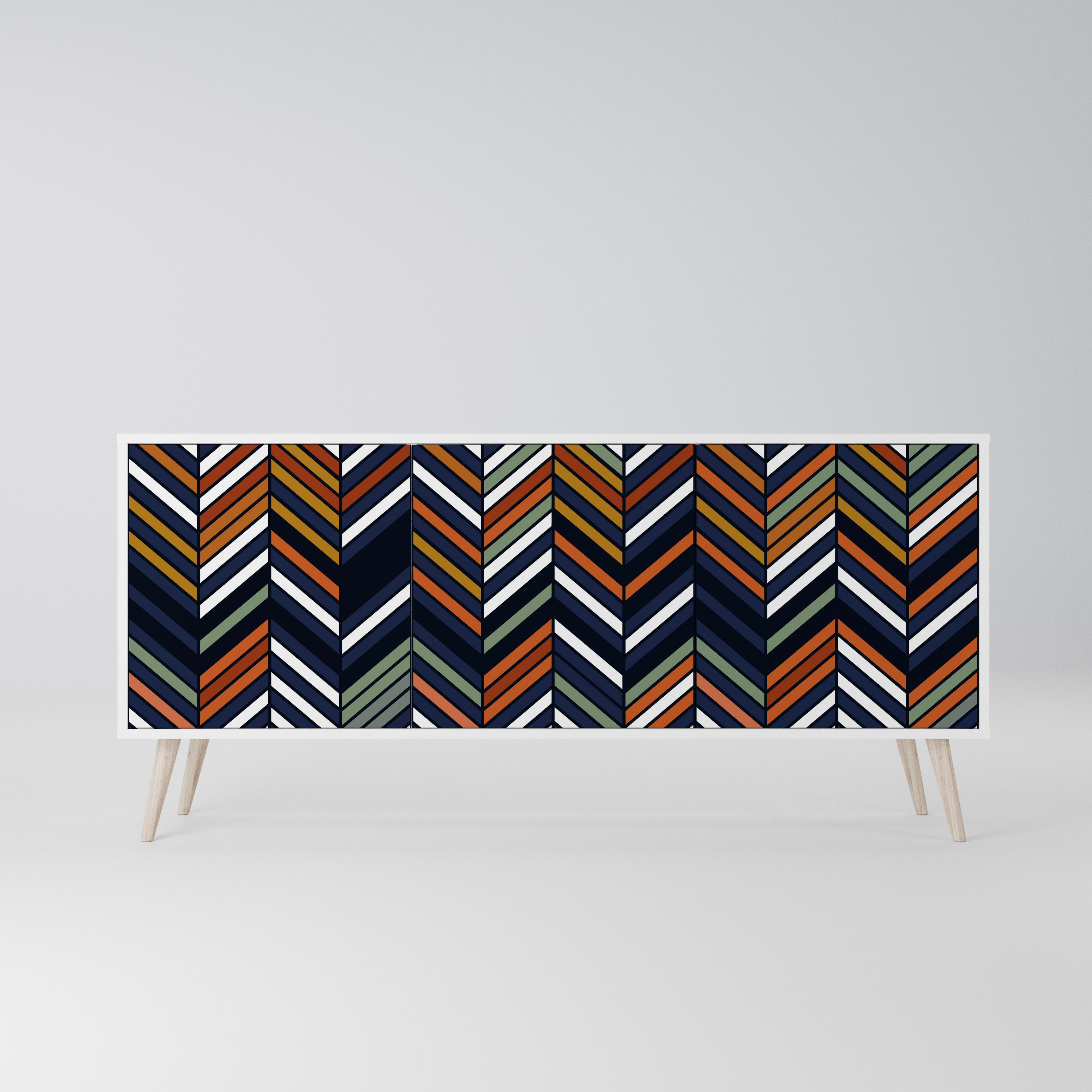 VIBRANT PATCHWORK Komoda 3-drzwiowa korpus Biały
