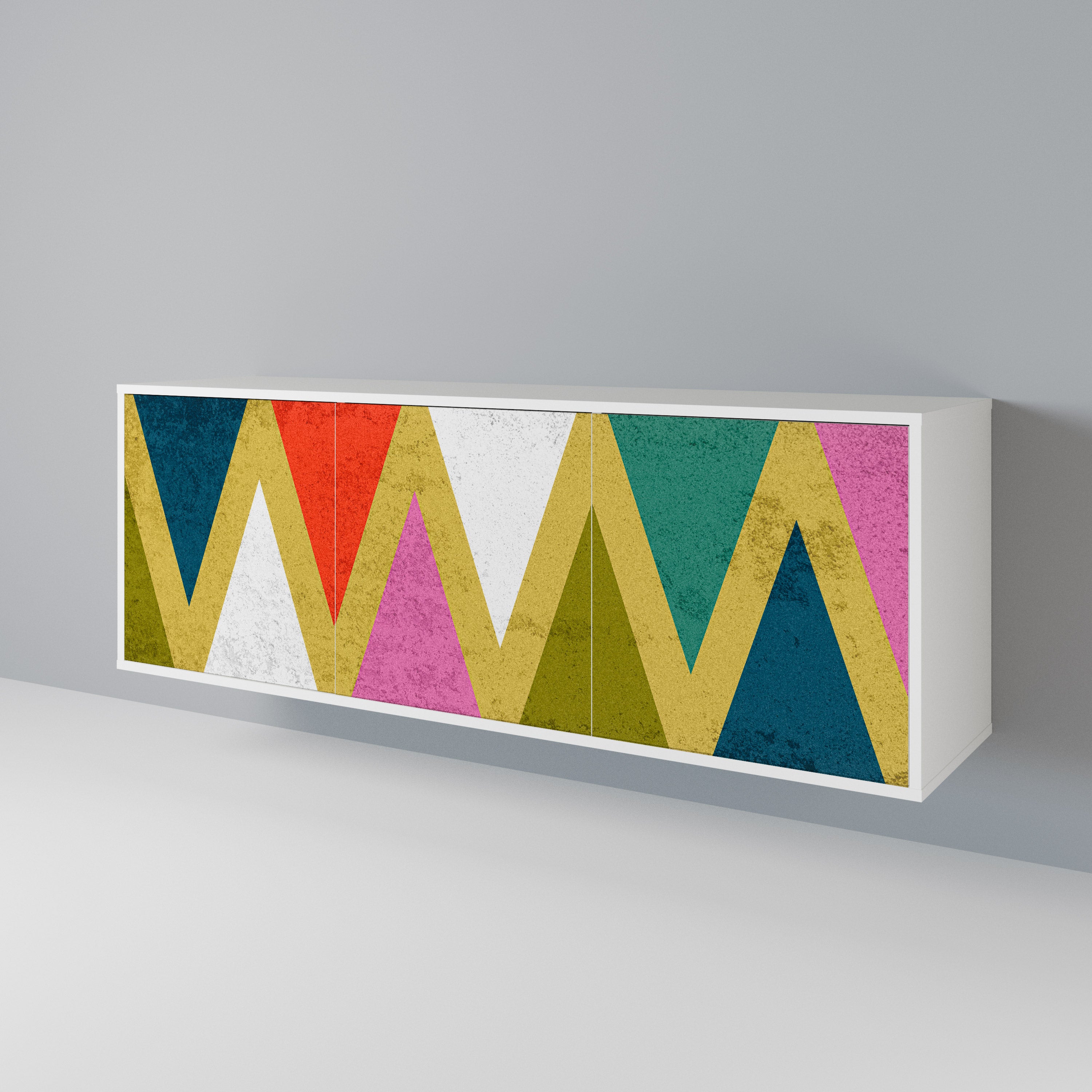 COLORFUL TRIANGLES Komoda 3-drzwiowa korpus Biały