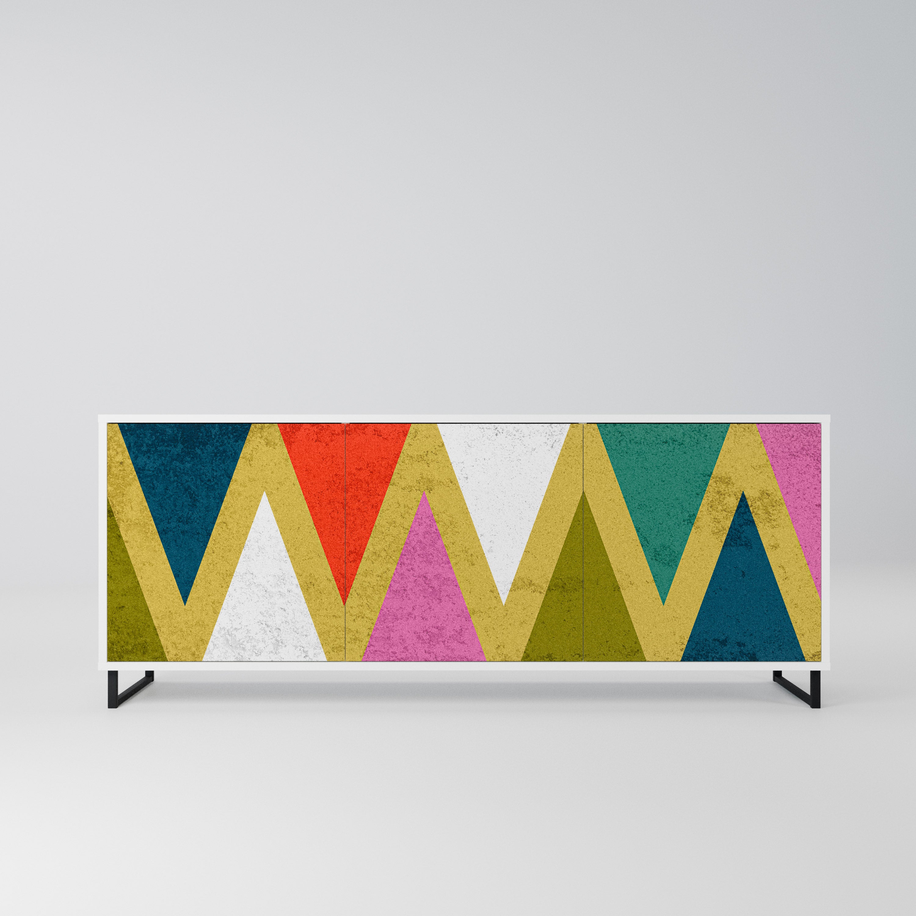 COLORFUL TRIANGLES Komoda 3-drzwiowa korpus Biały
