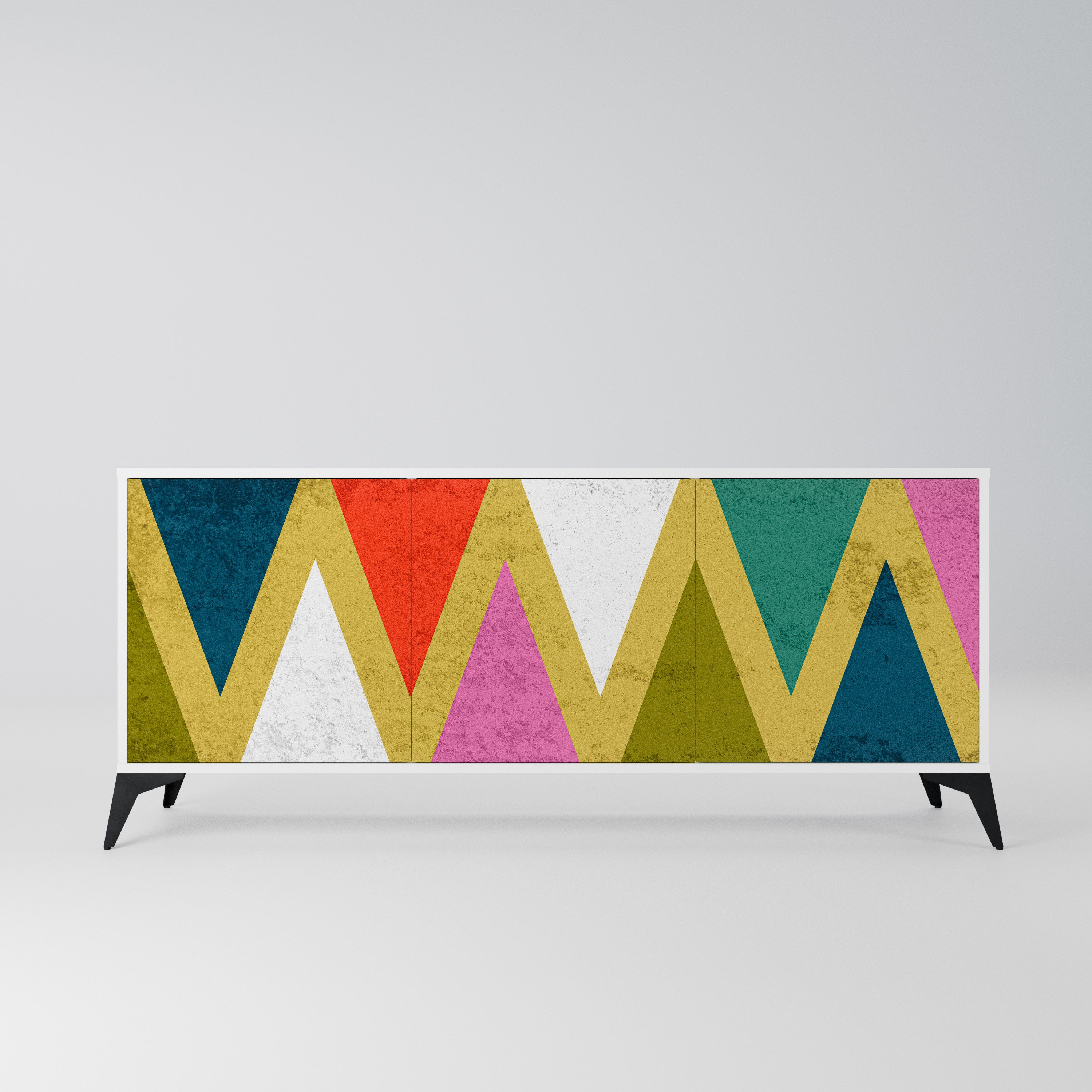 COLORFUL TRIANGLES Komoda 3-drzwiowa korpus Biały