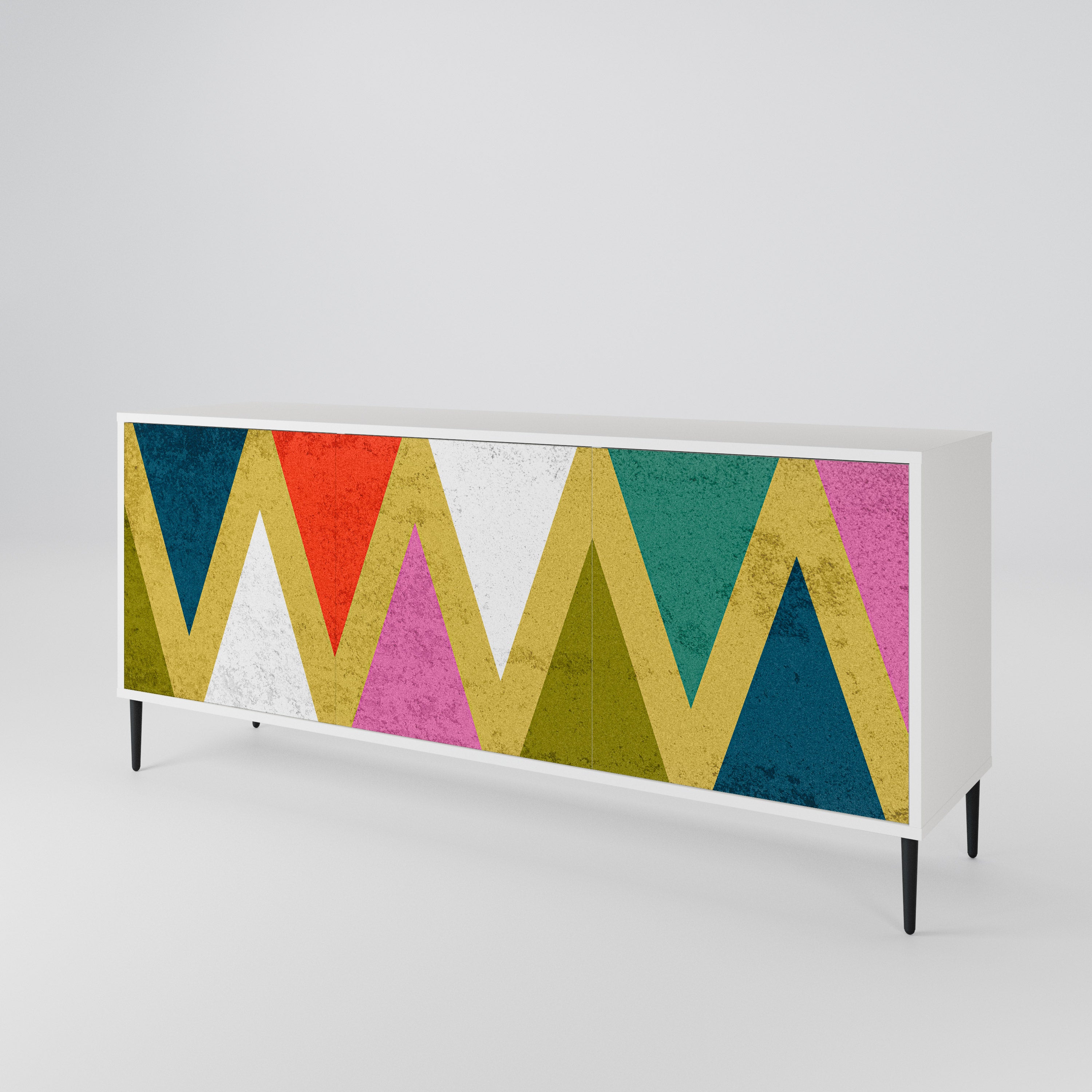 COLORFUL TRIANGLES Komoda 3-drzwiowa korpus Biały