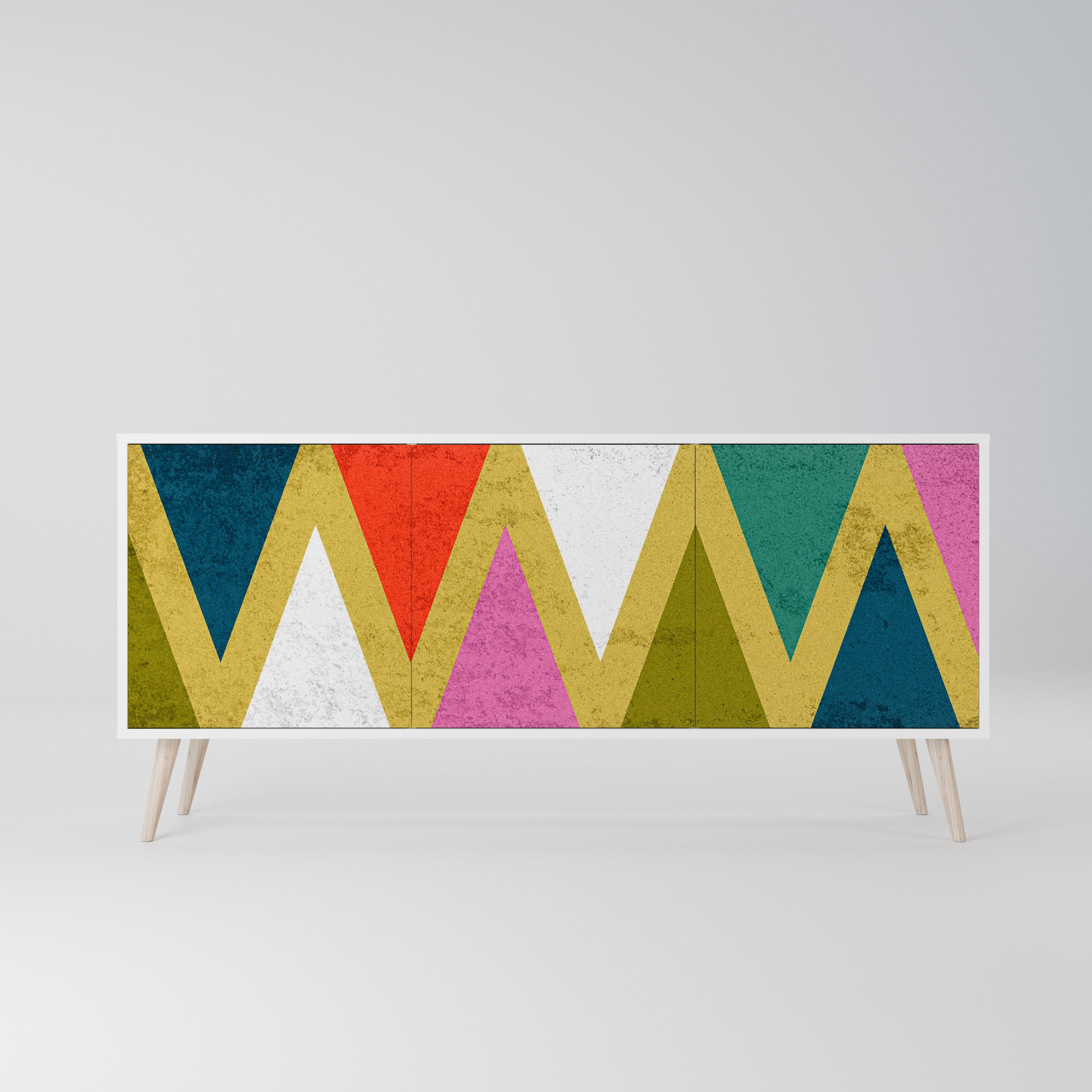 COLORFUL TRIANGLES Komoda 3-drzwiowa korpus Biały
