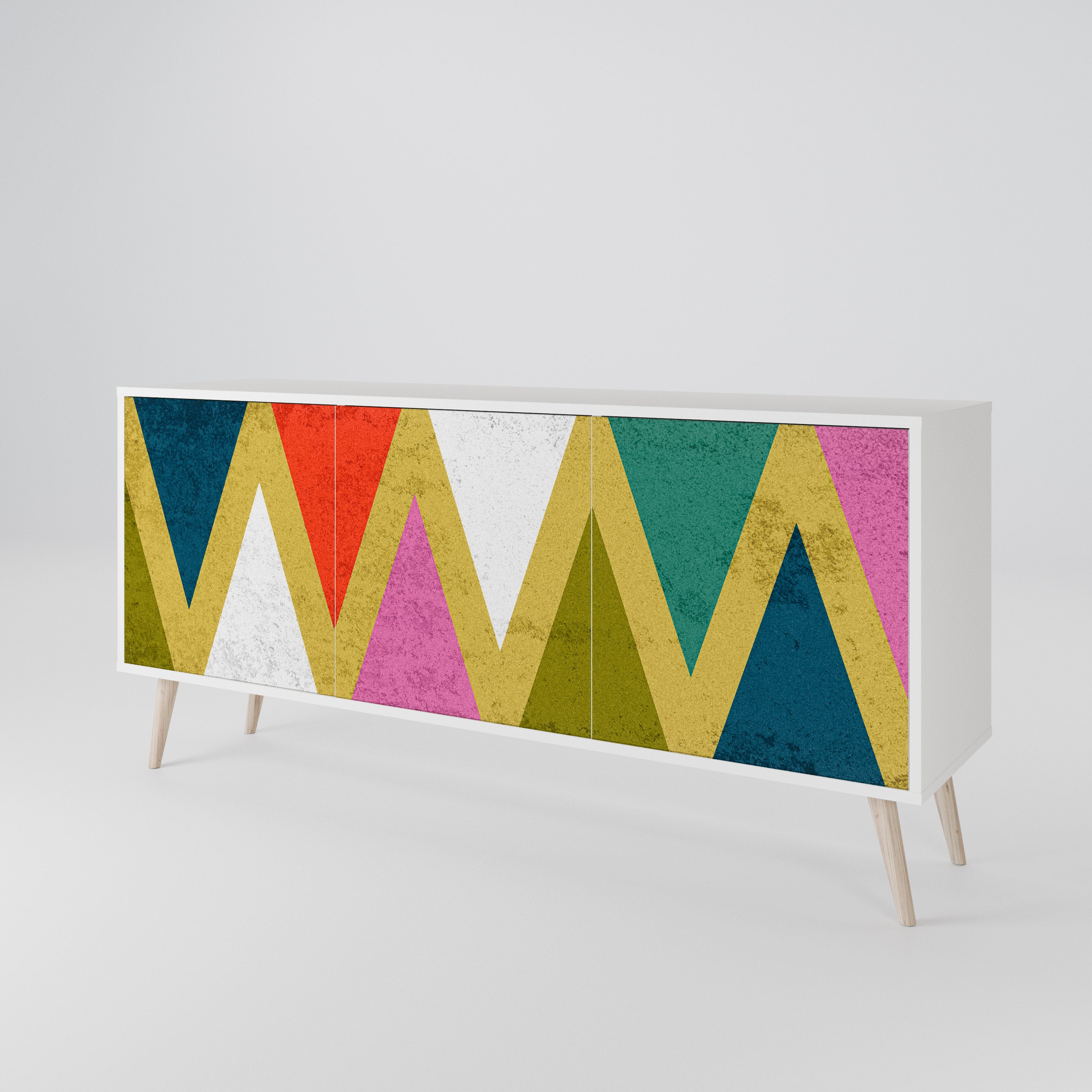 COLORFUL TRIANGLES Komoda 3-drzwiowa korpus Biały