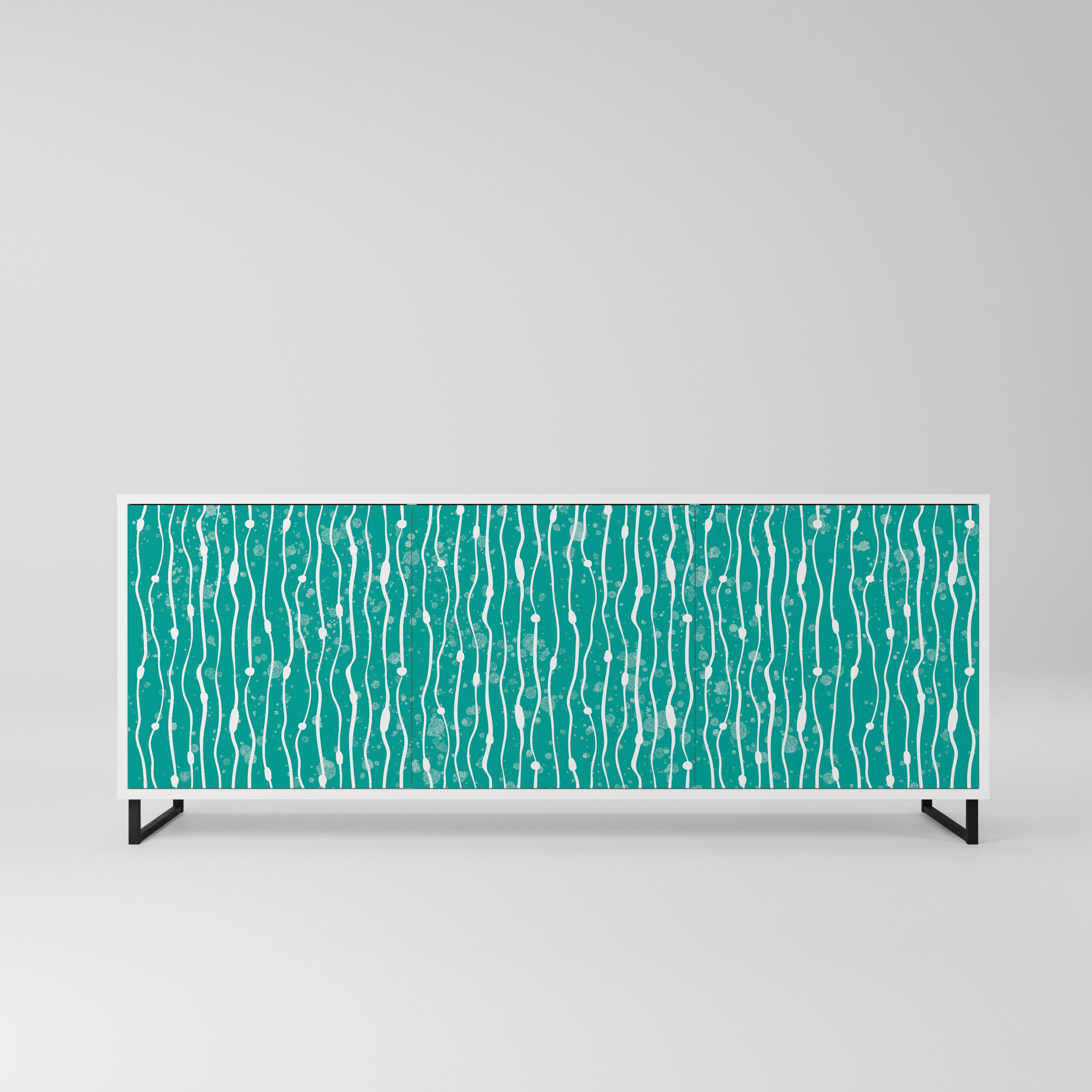 TURQUOISE RAIN Komoda 3-drzwiowa korpus Biały