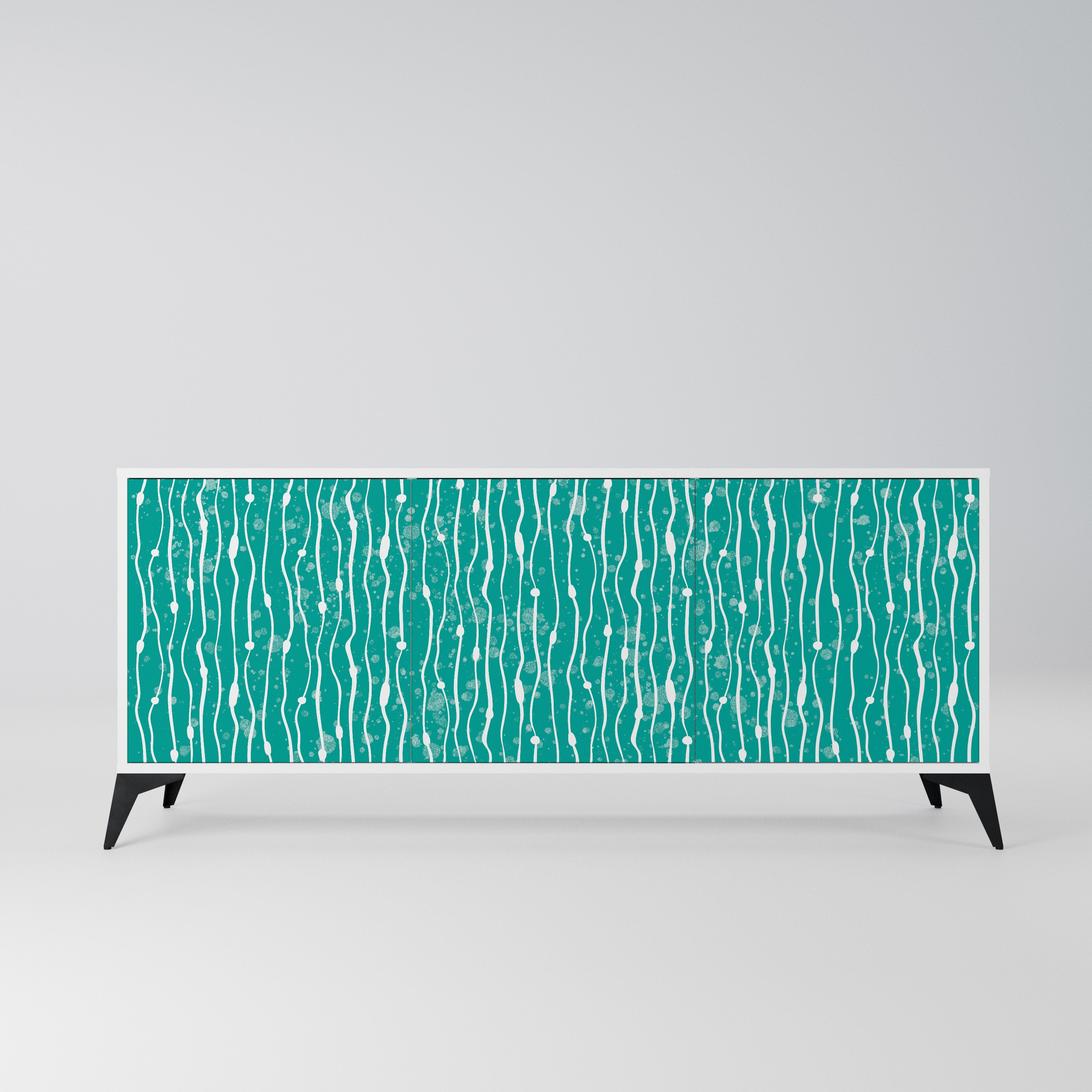 TURQUOISE RAIN Komoda 3-drzwiowa korpus Biały