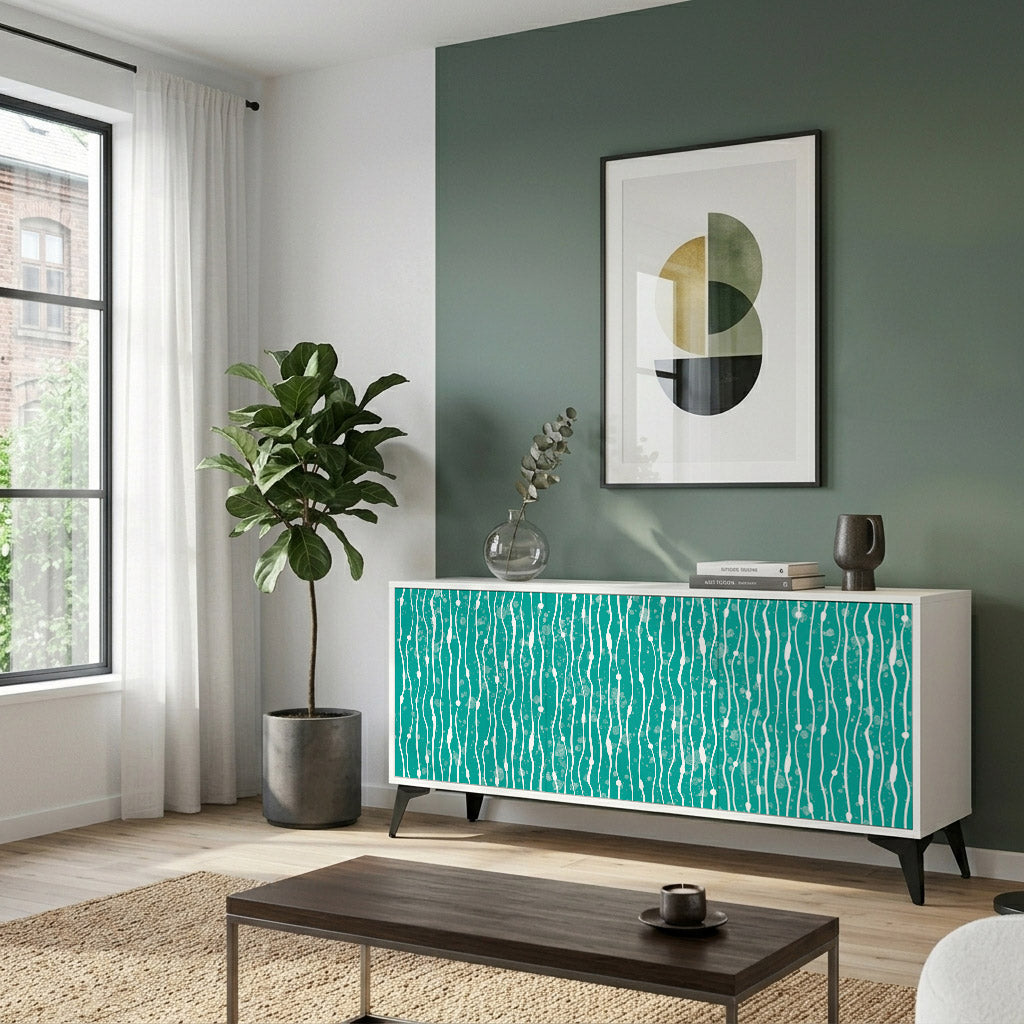 TURQUOISE RAIN Komoda 3-drzwiowa korpus Biały