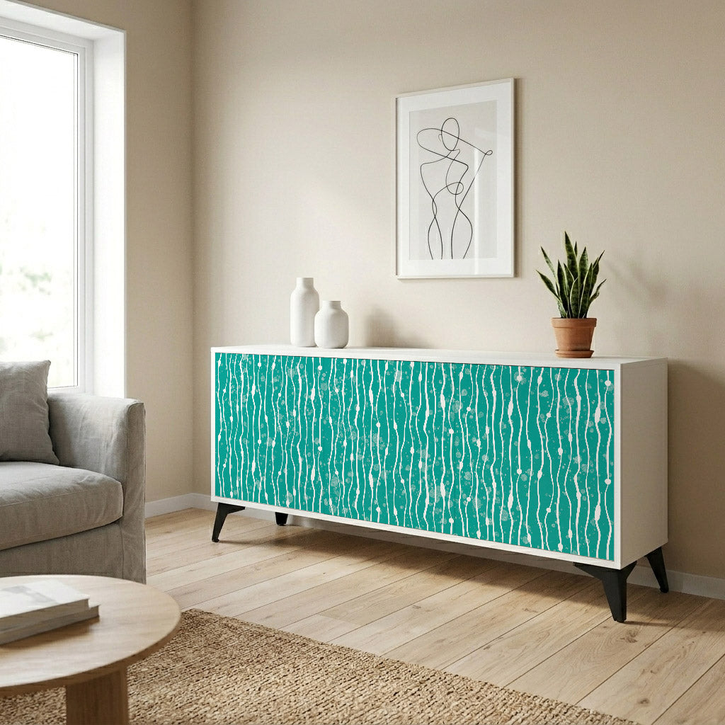 TURQUOISE RAIN Komoda 3-drzwiowa korpus Biały