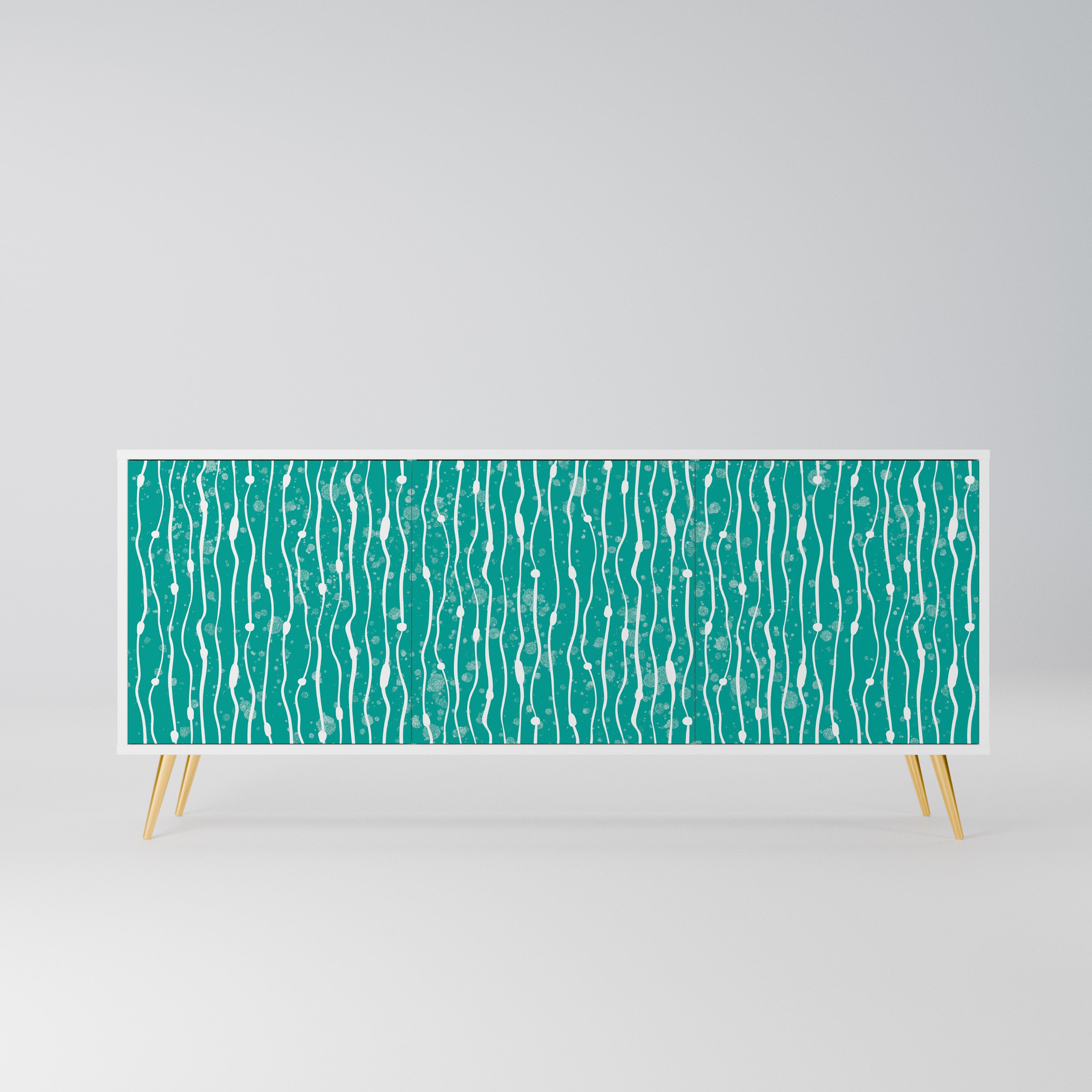 TURQUOISE RAIN Komoda 3-drzwiowa korpus Biały