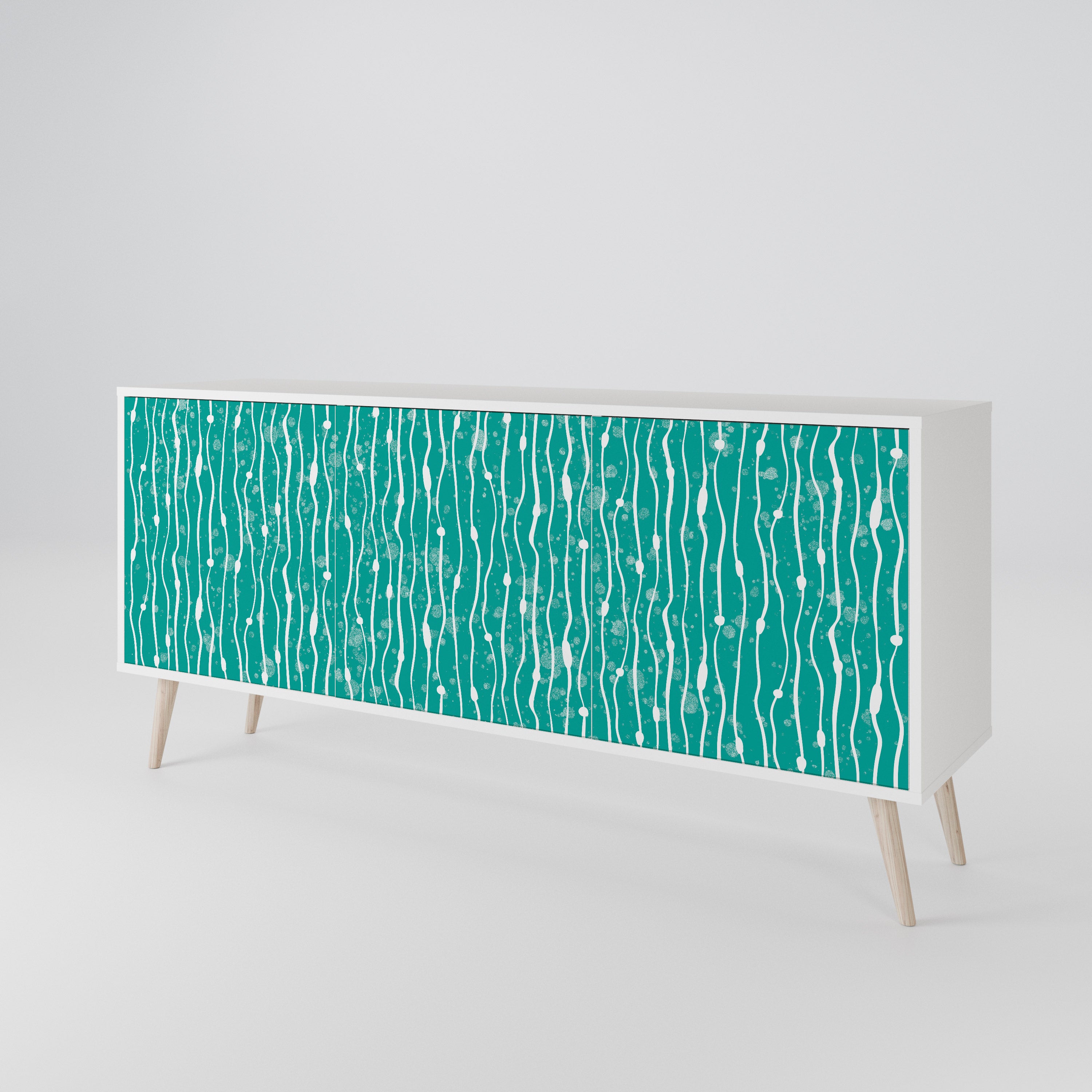 TURQUOISE RAIN Komoda 3-drzwiowa korpus Biały