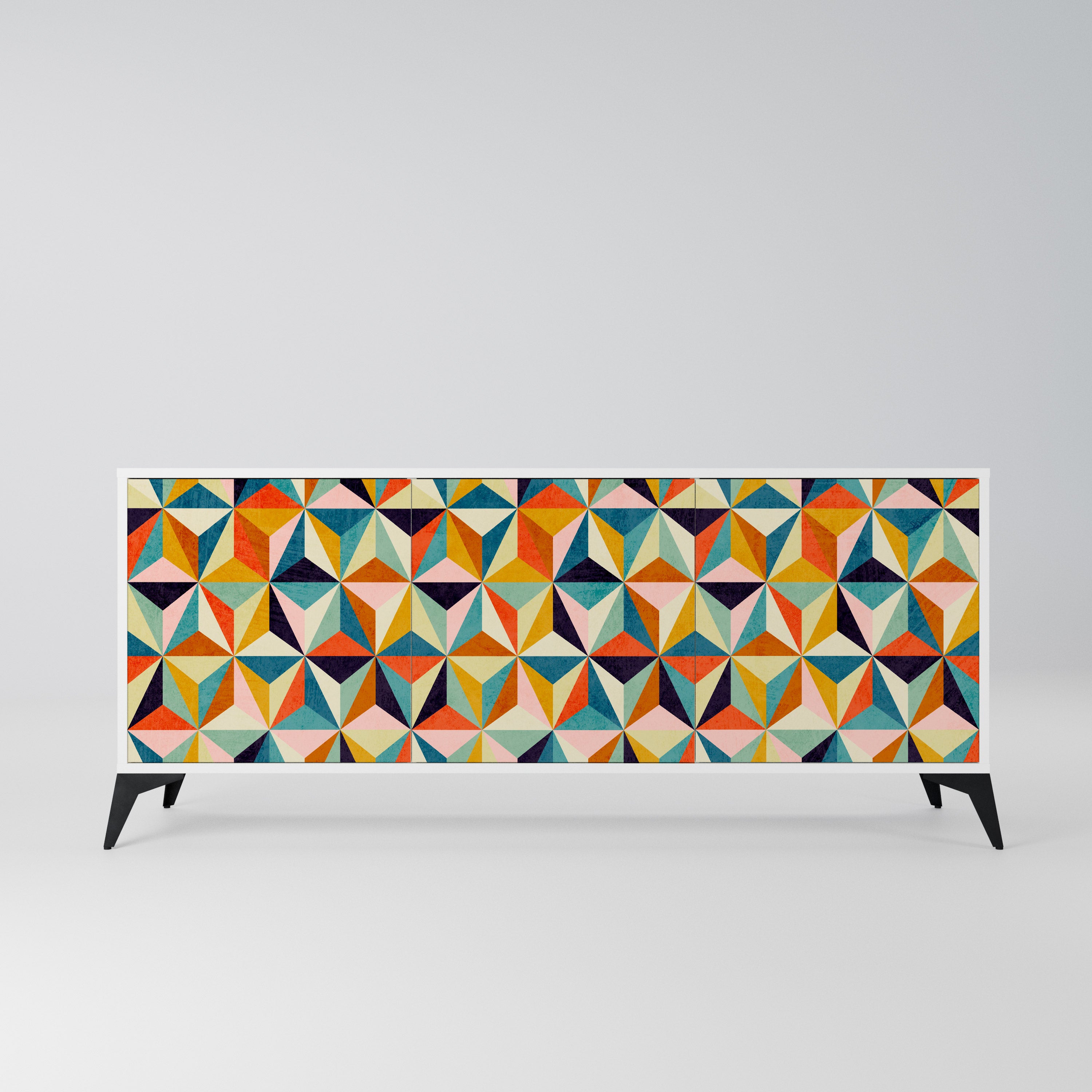 TESSELATE TREASURES Komoda 3-drzwiowa korpus Biały