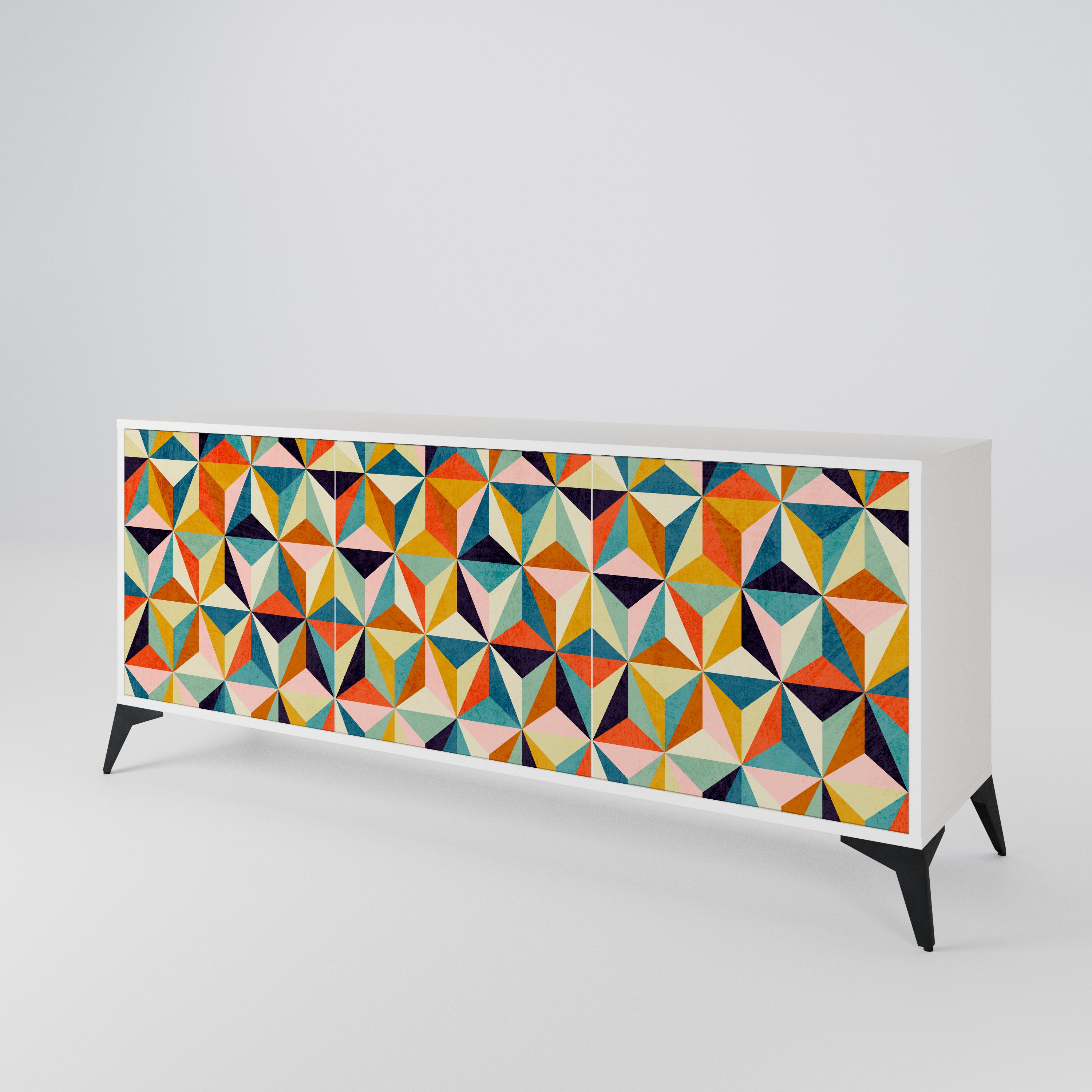 TESSELATE TREASURES Komoda 3-drzwiowa korpus Biały